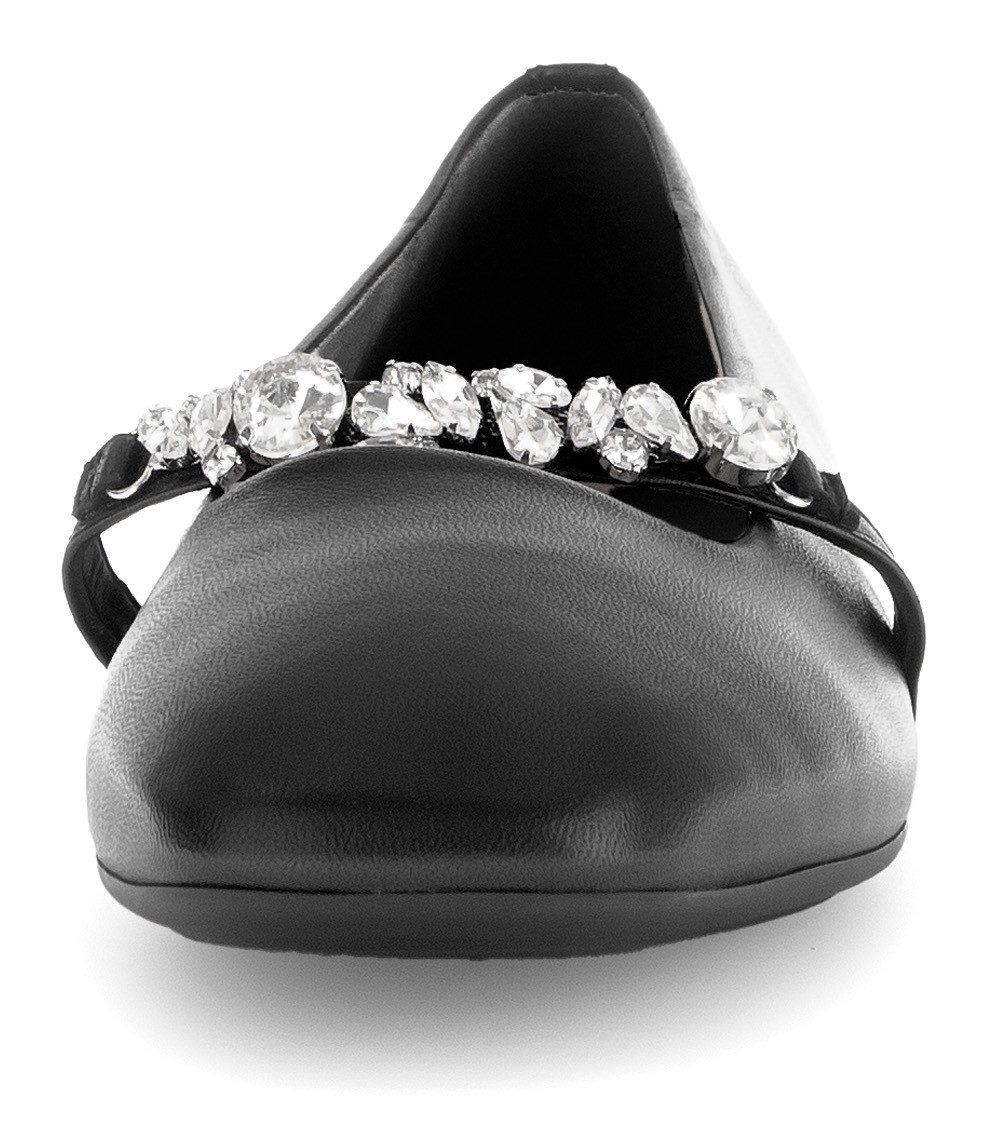 Gabor Ballerina's , blockhak, comfort schoen, flats met fonkelende sierstenen