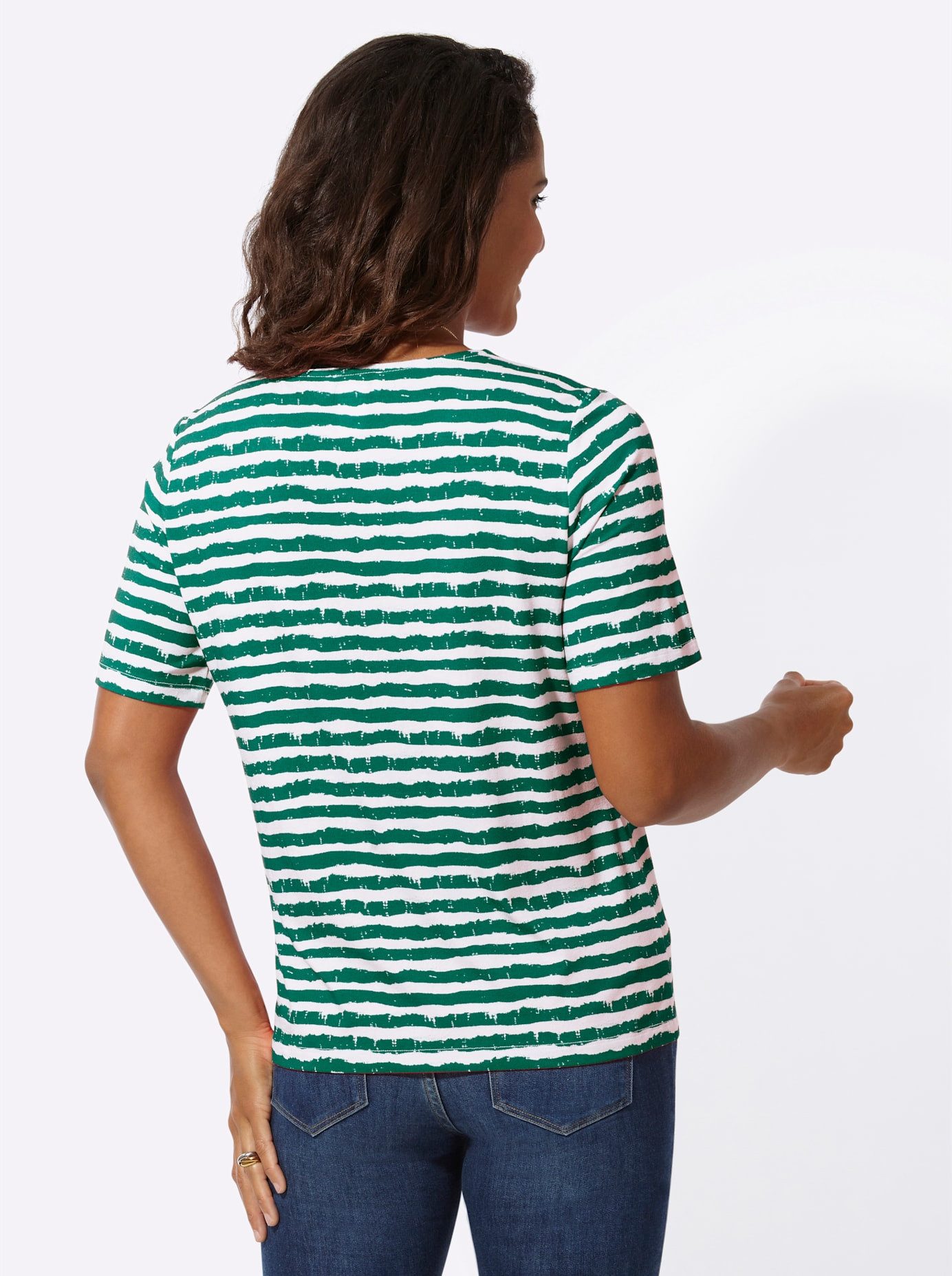 Casual Looks Shirt met korte mouwen Gestreept shirt (1-delig)