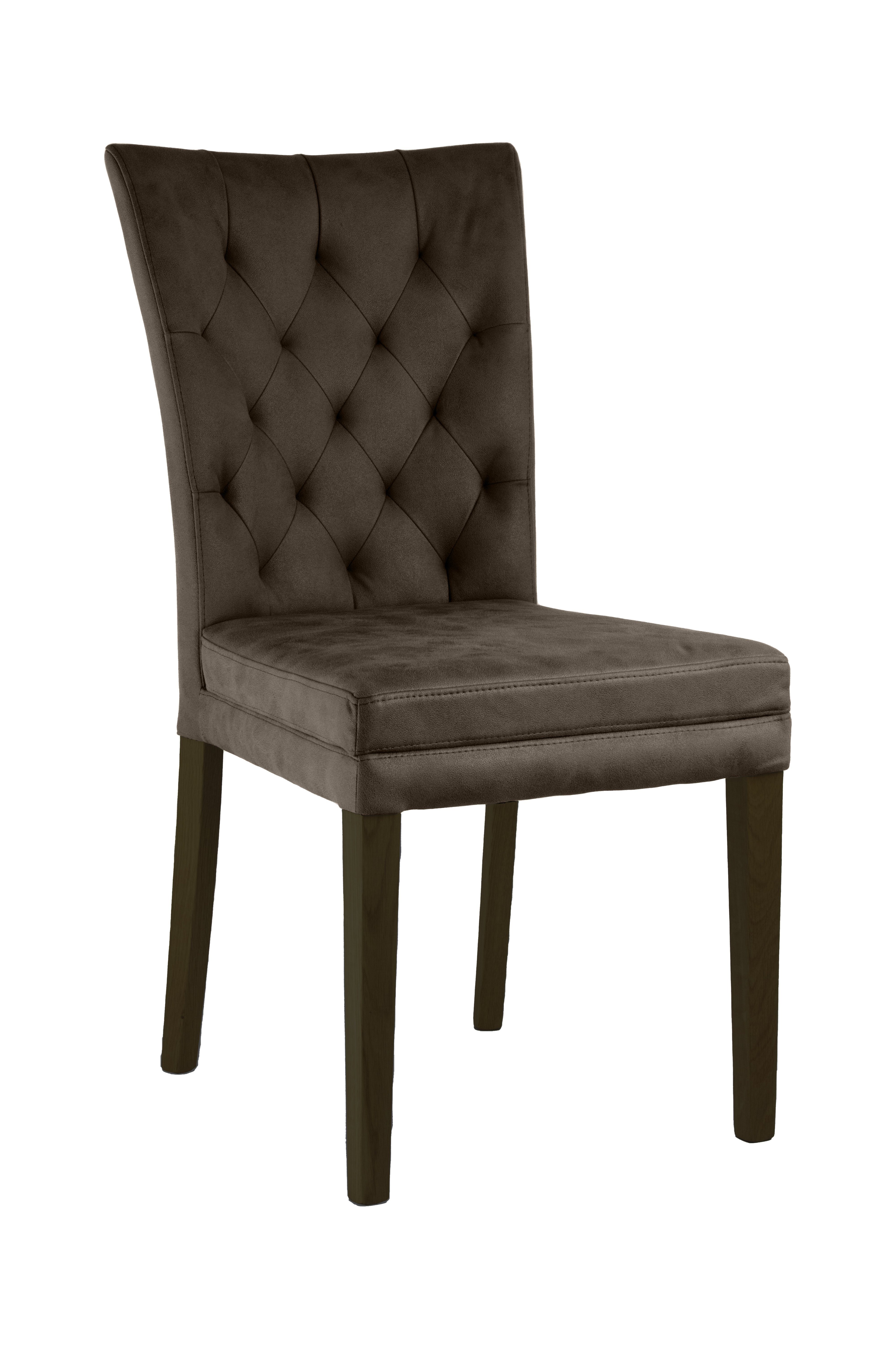 Home affaire Stoel met 4 poten Colorado prettige bekleding, frame massief hout wengé of naturel-eiken (set, 2 stuks)