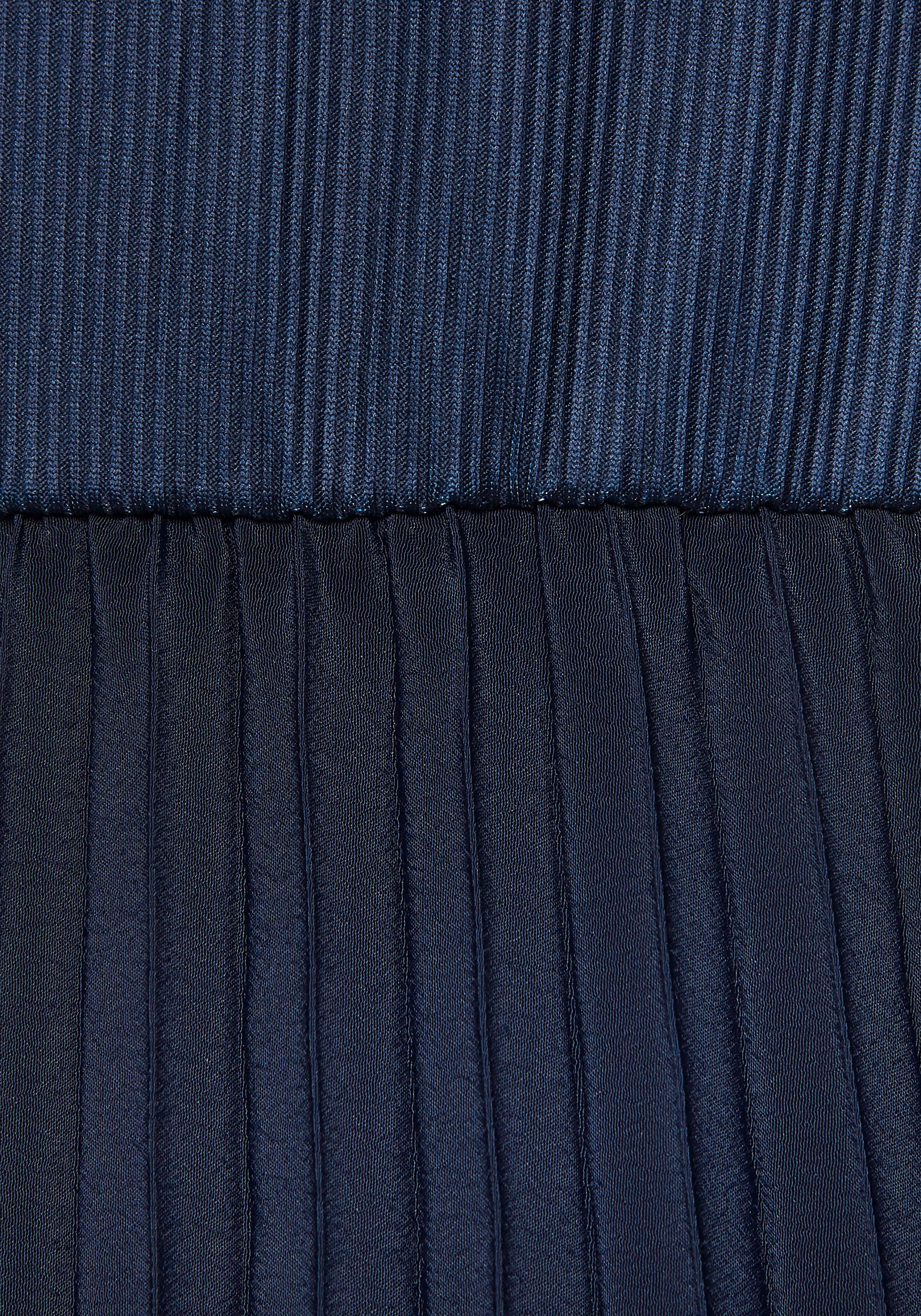 Lascana Midi-jurk met plissé rokdeel, basic, modieus