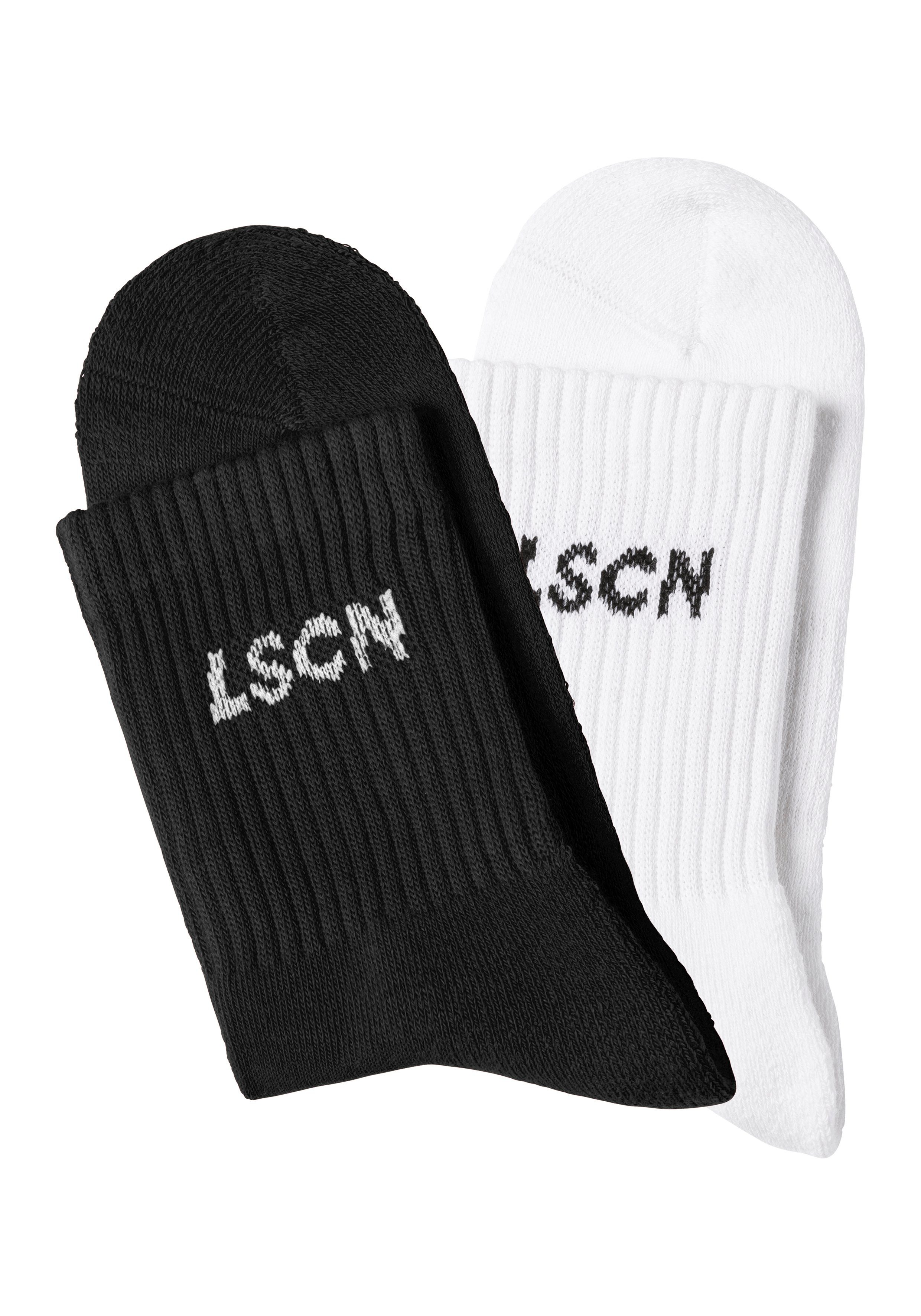 LSCN by LASCANA Tennissokken met badstof, halve voet (set, 2 paar)