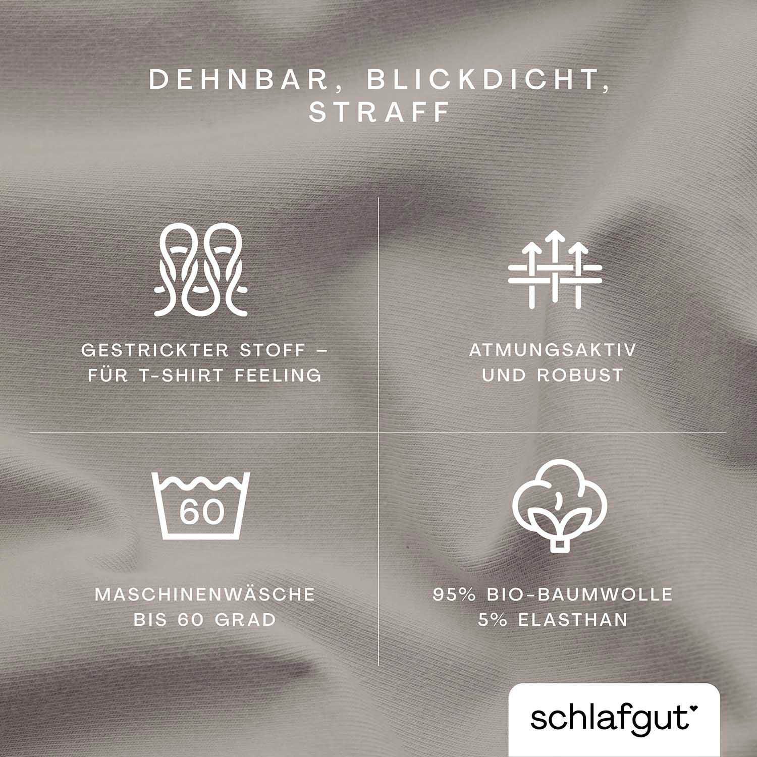 Schlafgut Hoeslaken PURE biologische katoen met elastaan, rekbaar en ondoorzichtig, strak, bedlakens (1 stuk)