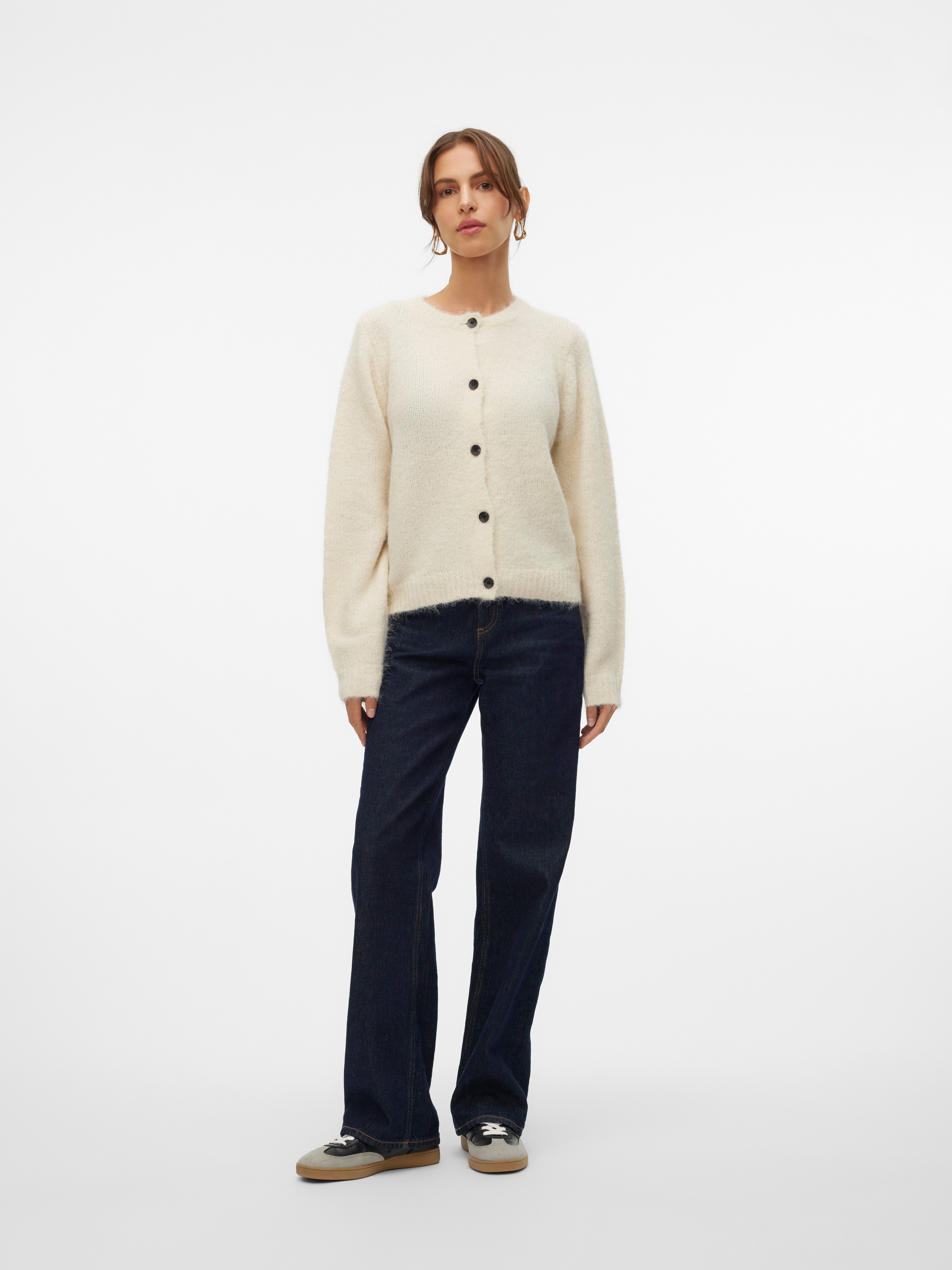 Vero Moda Vest VMNOVAH LS O-NECK BUTTON CARDI GA NOOS