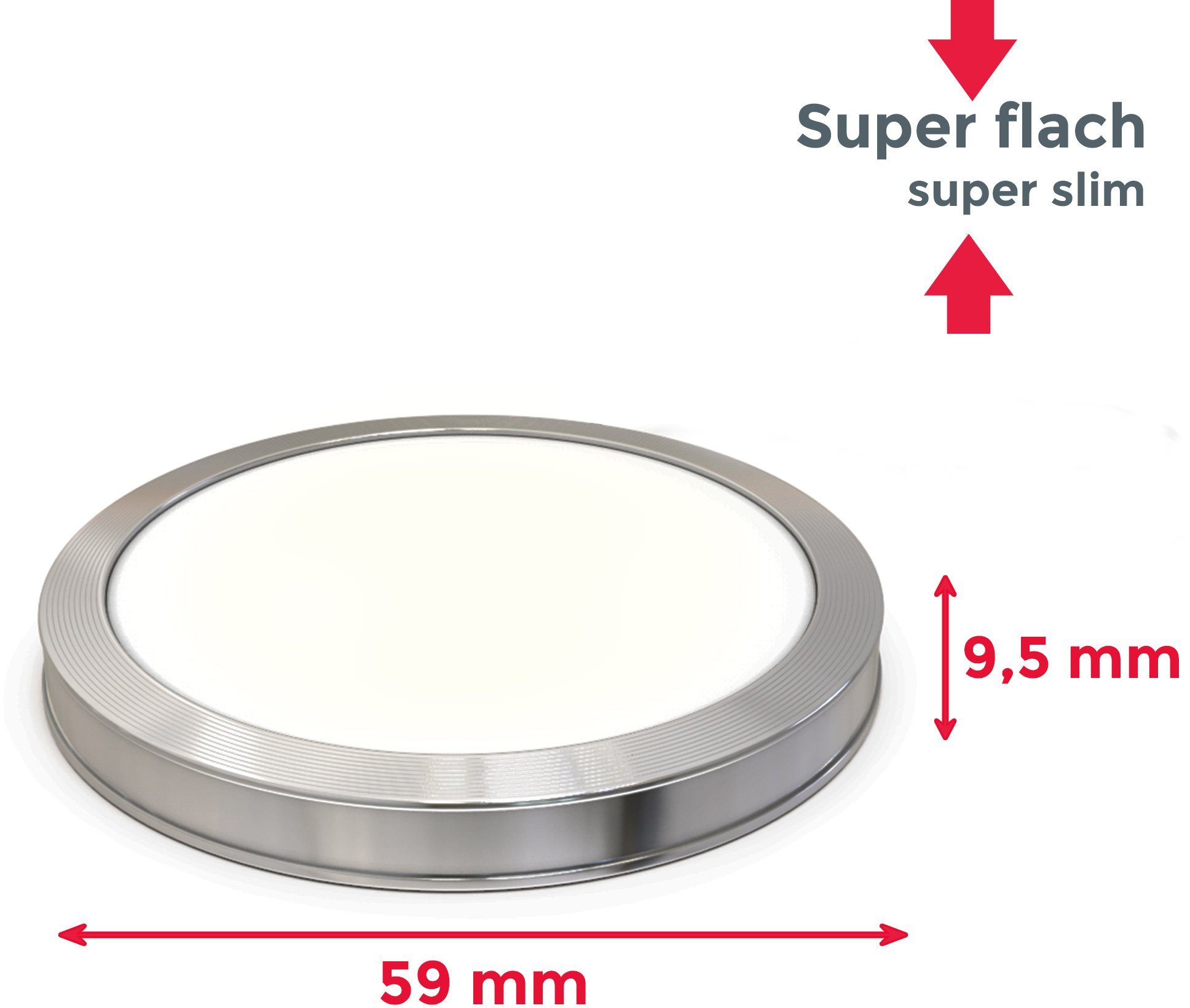 B.K.Licht Verlichting voor onderkast Kastlicht, onderbouwlamp, plat, opbouwspot, spots, 6-delige SET