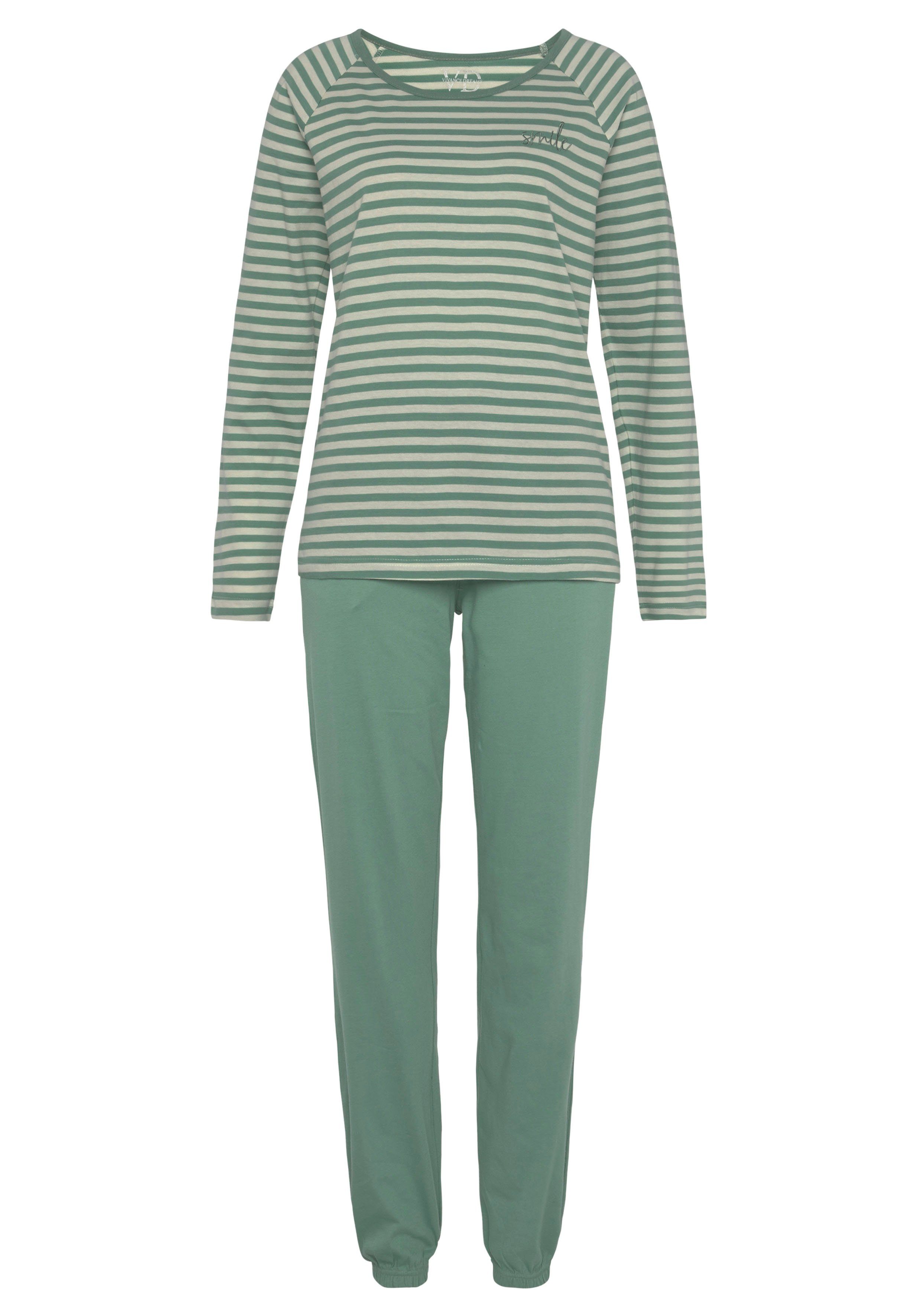 Vivance Dreams Pyjama met strepen van voorgeverfd garen