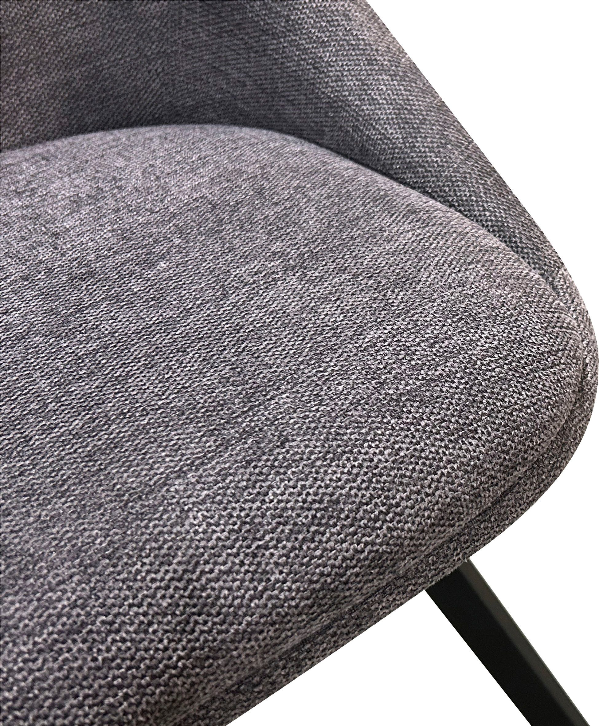 byLIVING Eetkamerstoel Jasper (2-stuks set) Zitkuip 360° draaibaar, zwart metaal, keukenstoel, diverse bekleding (set)