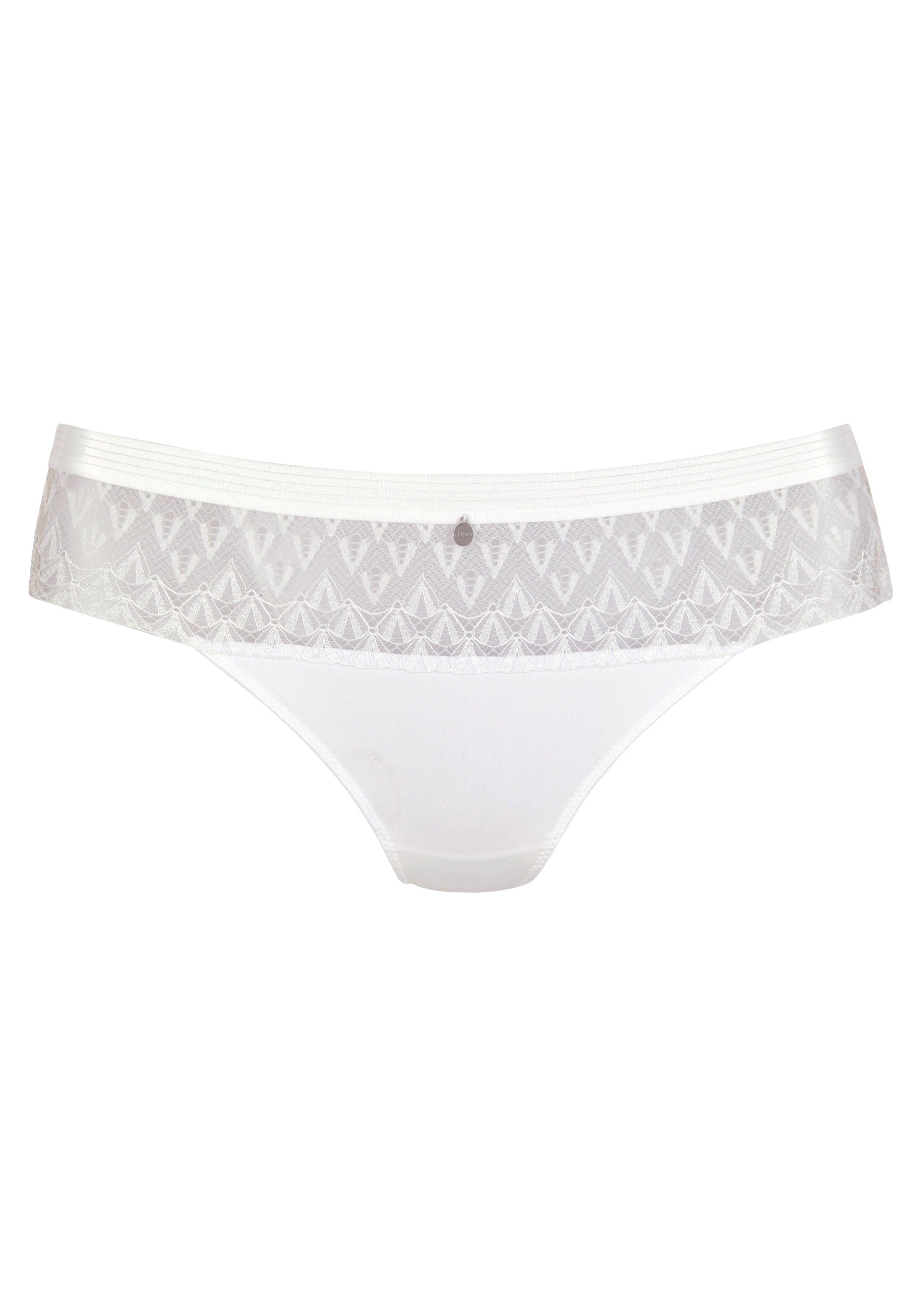 s.Oliver RED LABEL Beachwear String Ivette met modieuze inzet van grafische kant