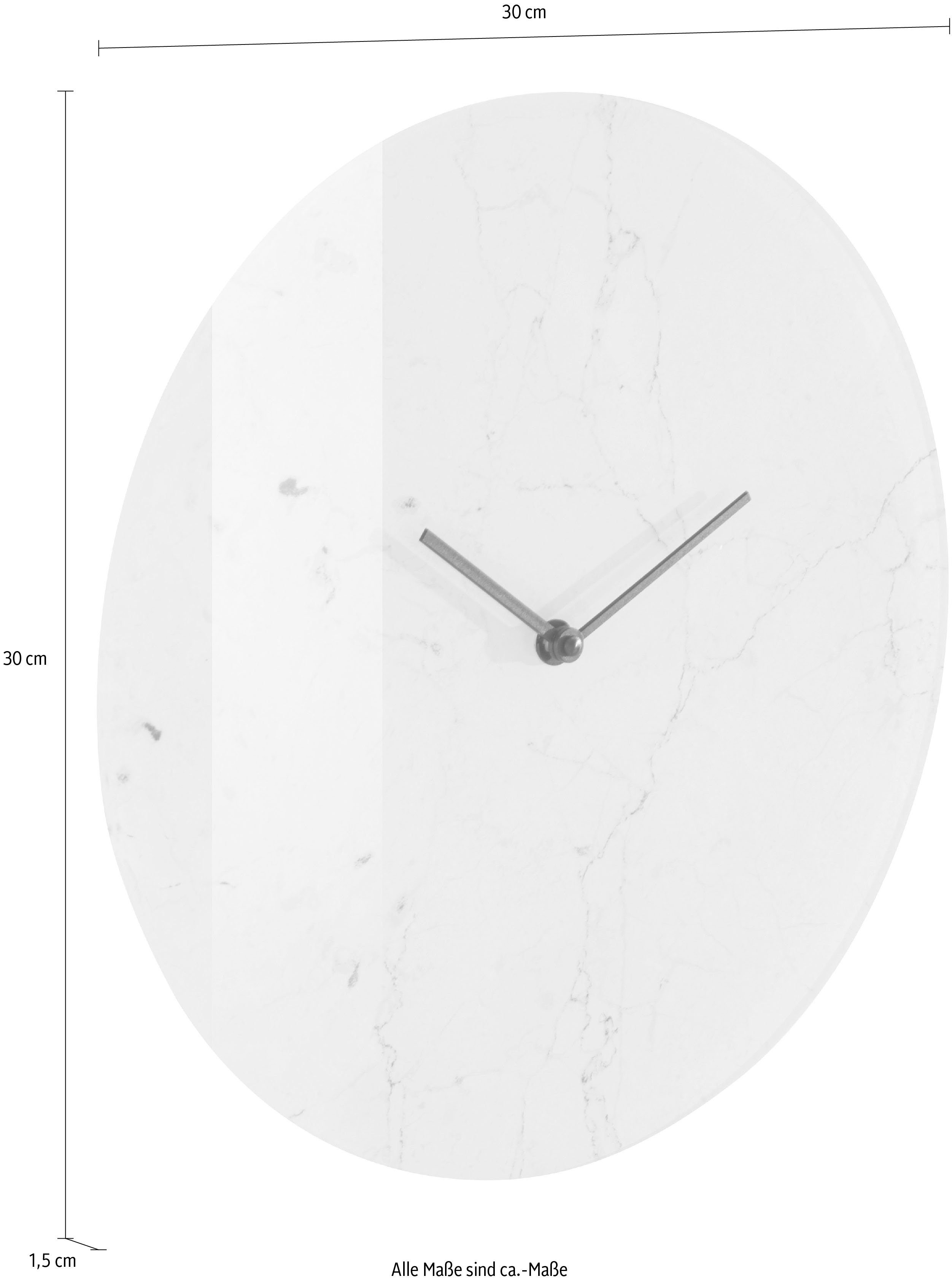 LeGer Home by Lena Gercke Wandklok Marmerbeige rond, ø 30 cm, van acrylglas, geruisloos (1-delig)