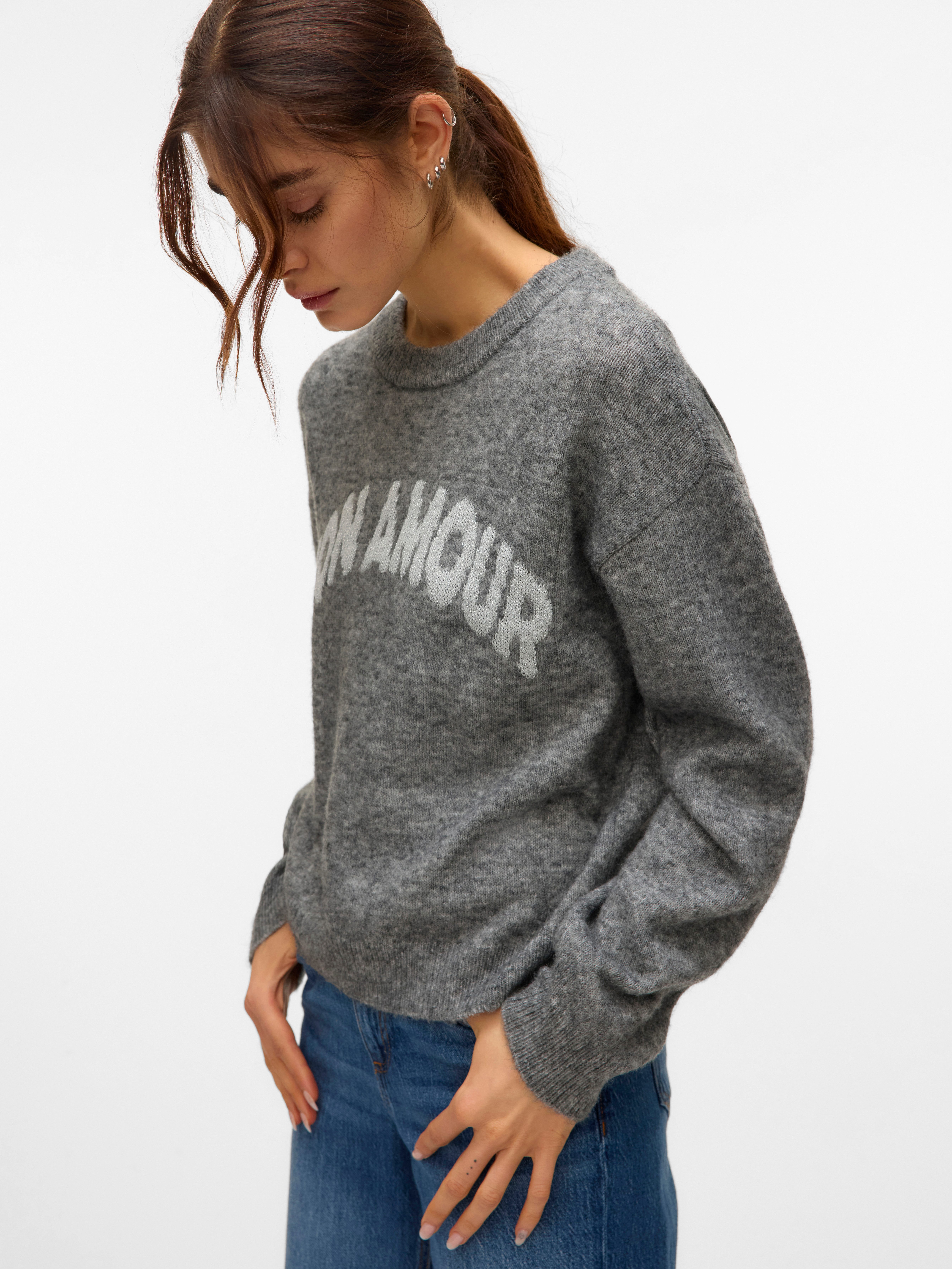 Vero Moda Gebreide trui VMAMOREMIO LS O-NECK PULLOVER BOO