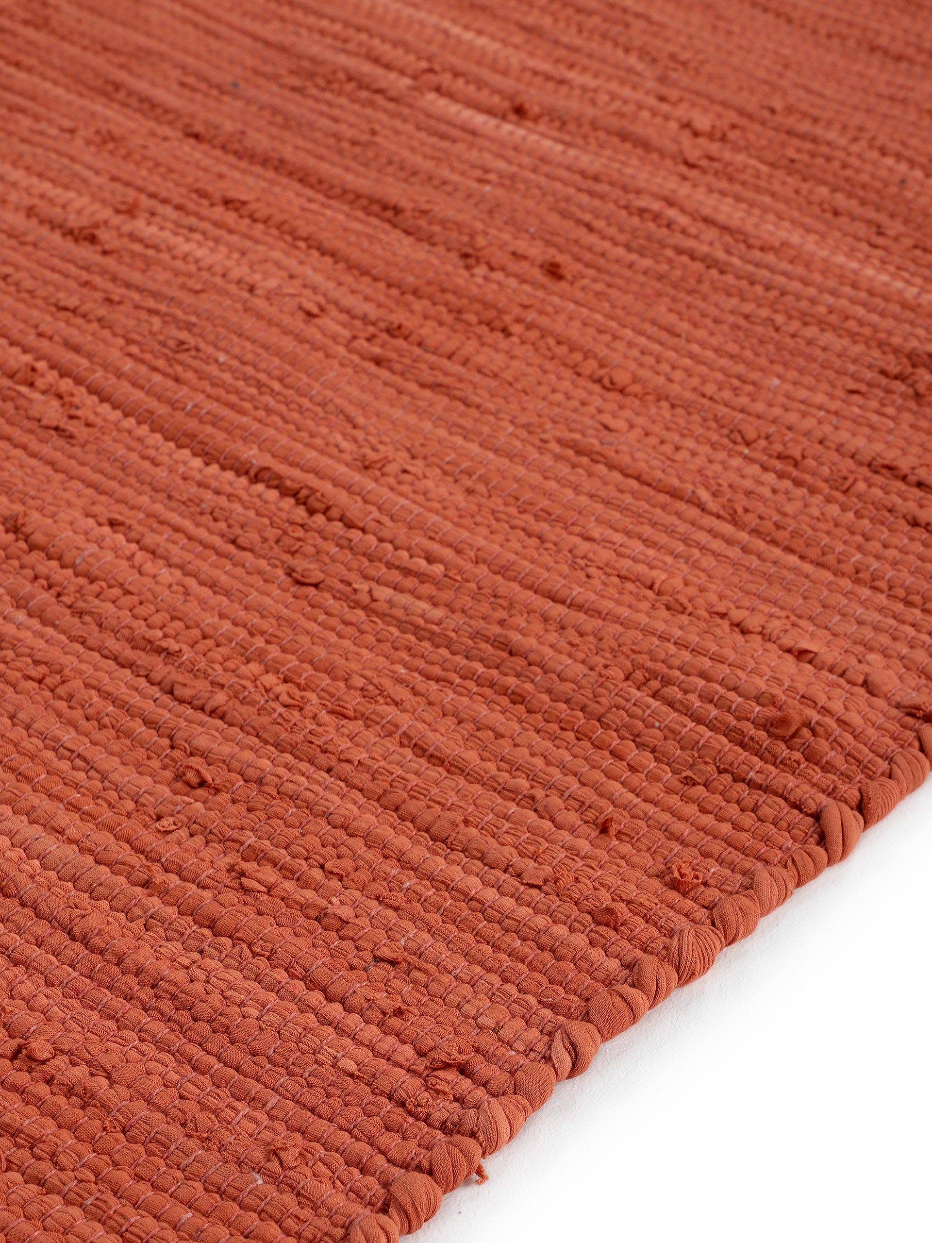carpetfine Vloerkleed Kelim Chindi uni Tweezijdig te gebruiken kleed, puur katoen, met de hand geweven, unikleuren, met franje