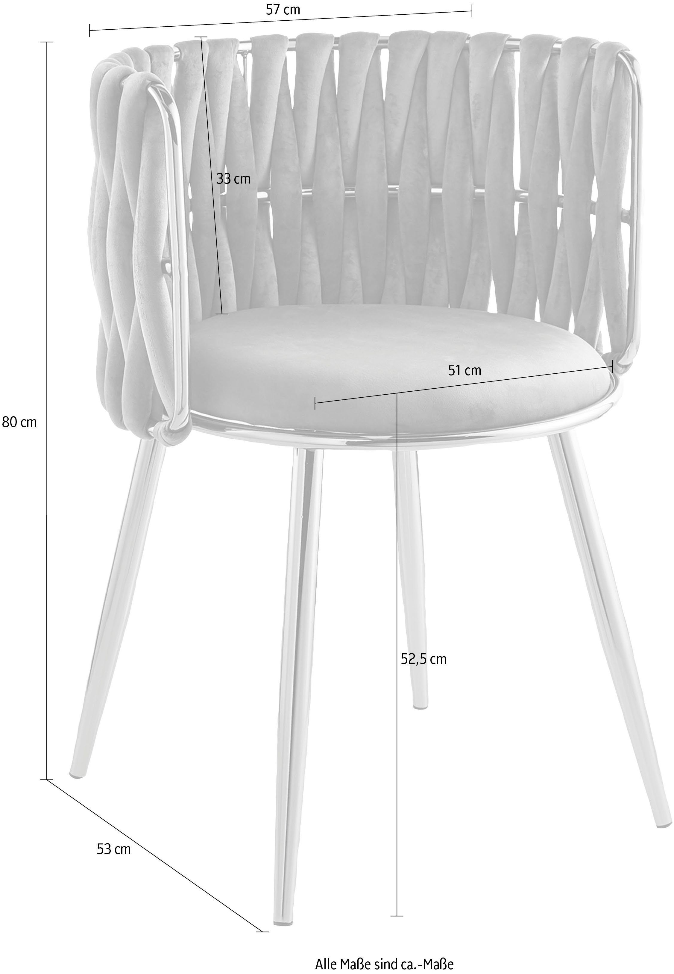 Kayoom Eetkamerstoel Stoel Milla 125 2-delige set, geweldig ontwerp van de rugleuning, ronde zitting (set, 2 stuks)