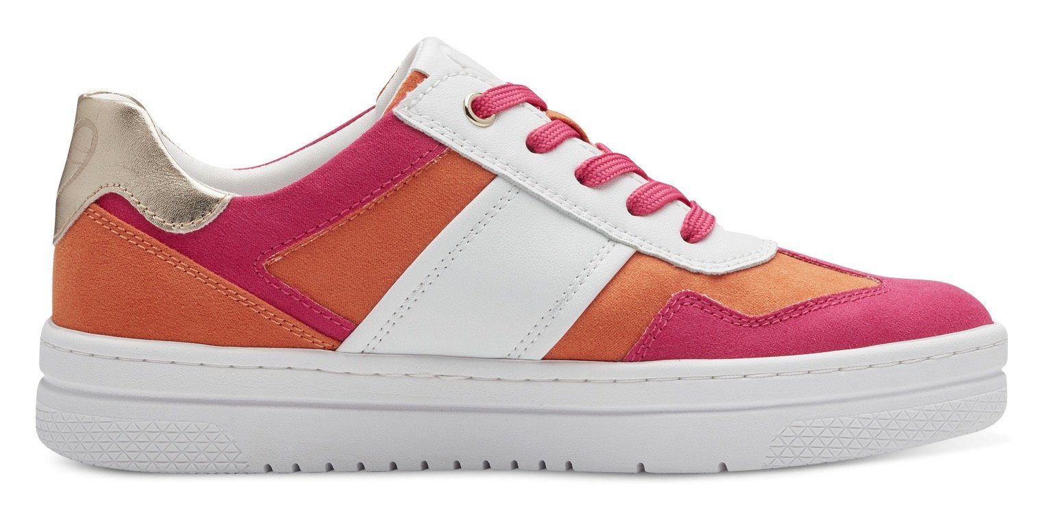 Marco Tozzi Plateausneakers vrijetijdsschoen, lage schoen, veterschoen in vegan uitvoering