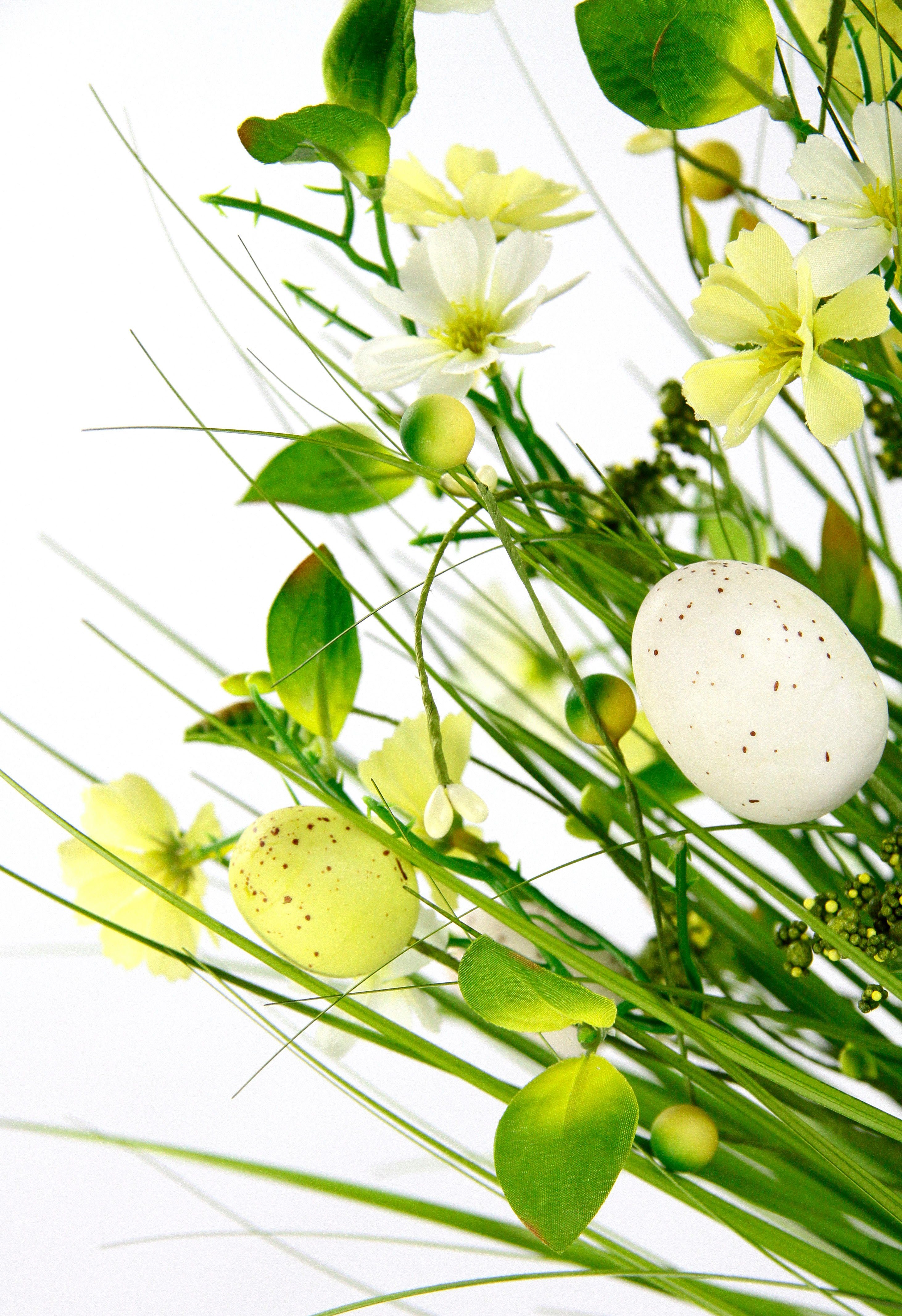 I.GE.A. Kunstgras Gras en bloemen met fijne bloemen en een strik (1 stuk)