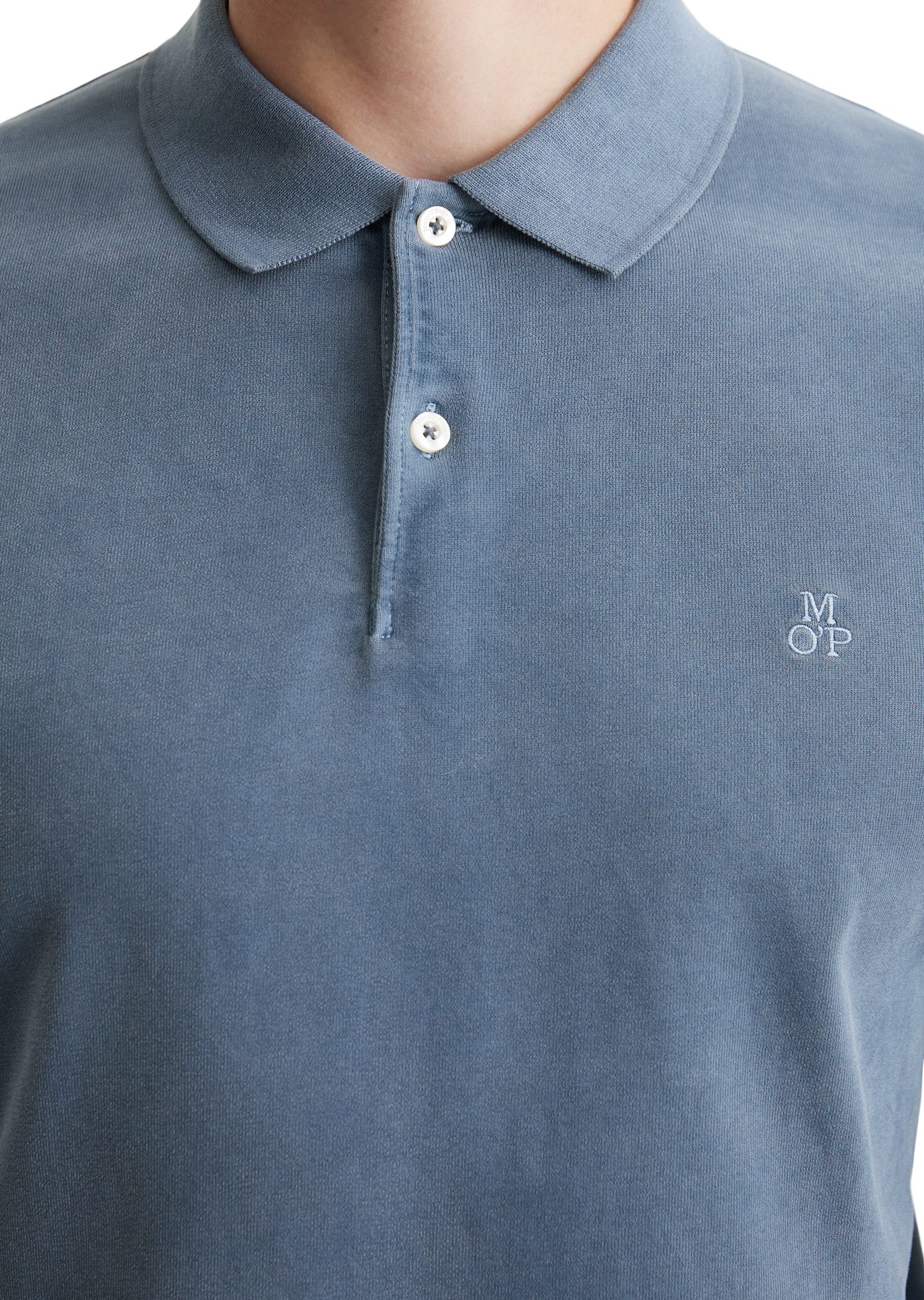 Marc O'Polo Poloshirt met lange mouwen in washed-look