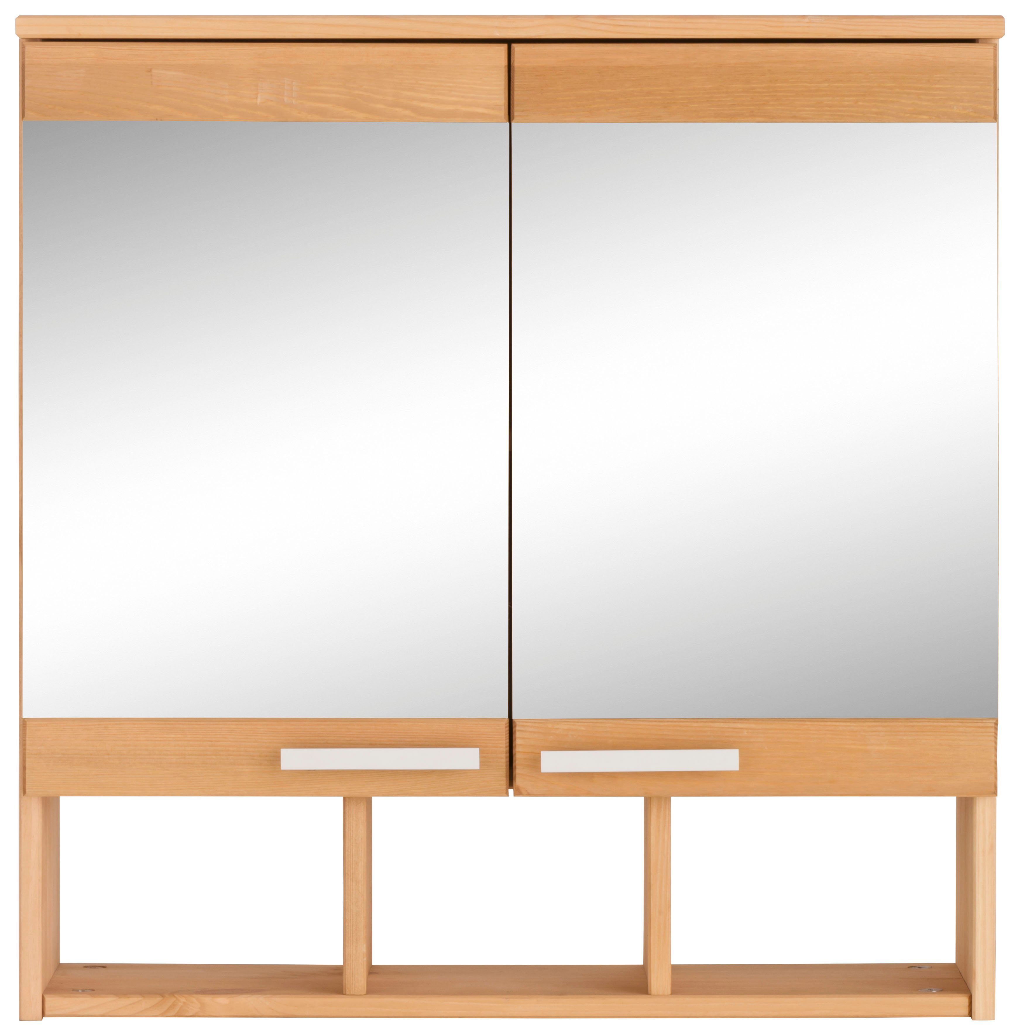 Home affaire Spiegelkast Josie Breedte 60 cm, van massief hout, verstelbare plank, metalen grepen