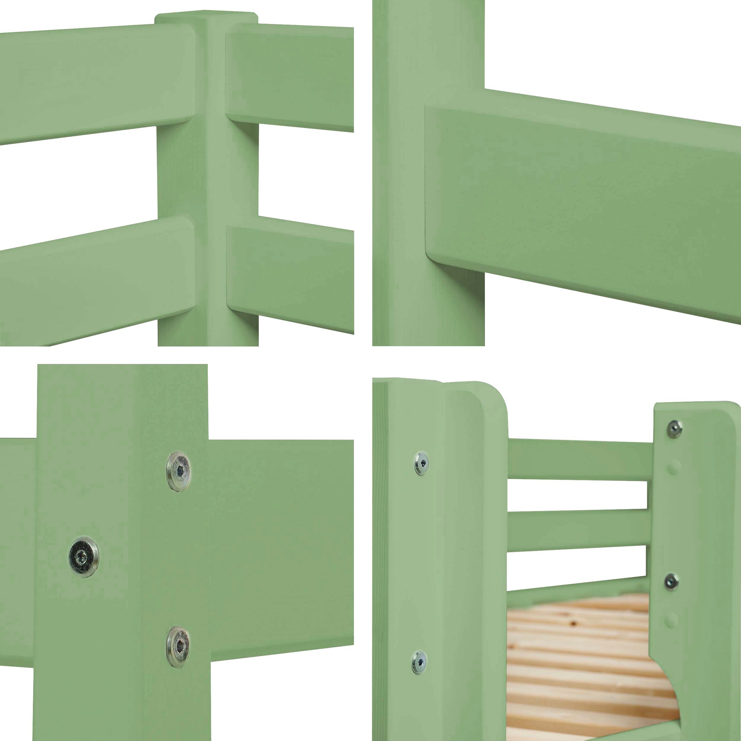Hoppekids Stapelbed Eco comfort kinderbed 90x200 of 70x160 van massief hout in 4 kleuren