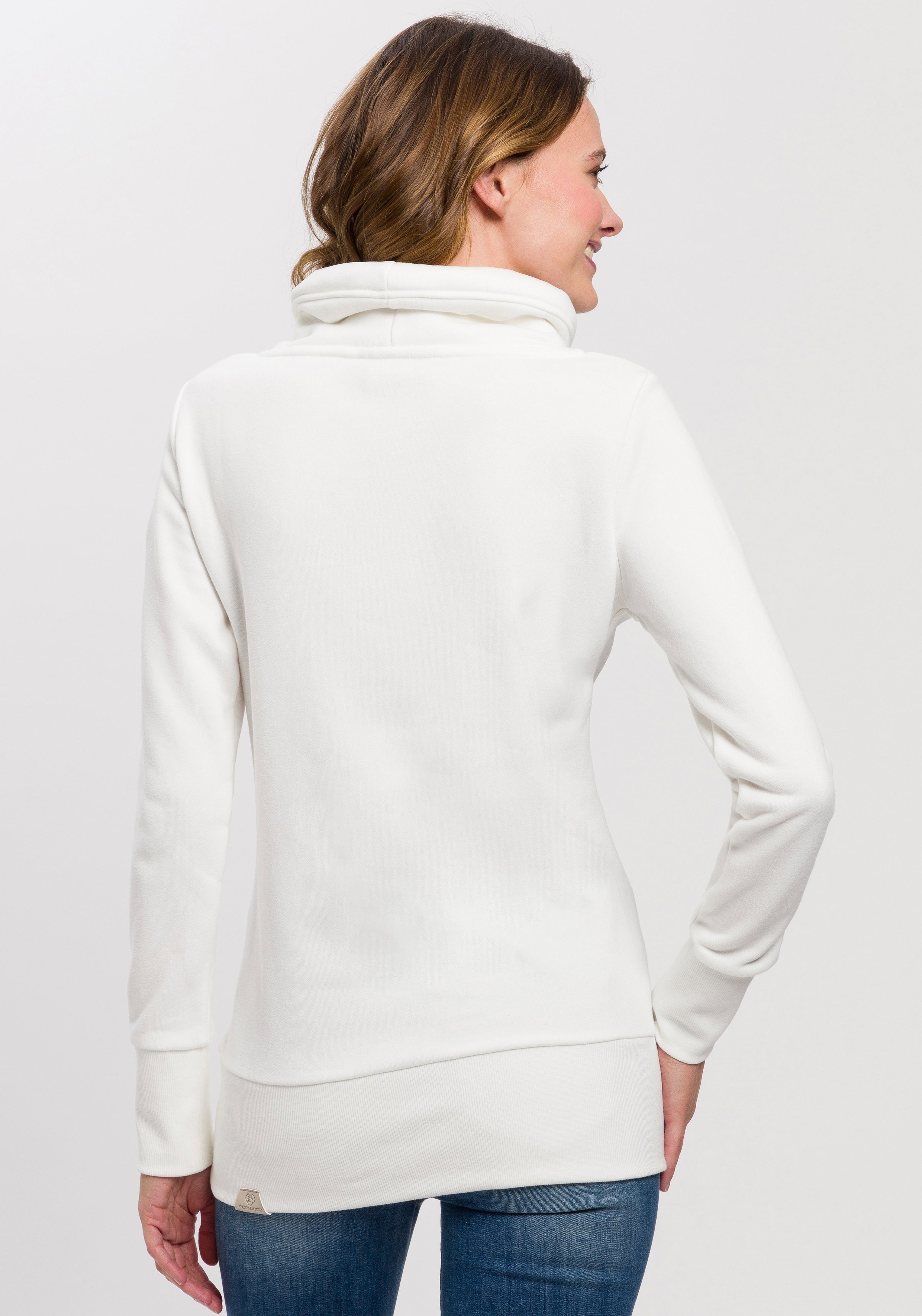 Ragwear Sweater NESKA LOVE O met asymmetrische sjaalkraag in rainbow pride design