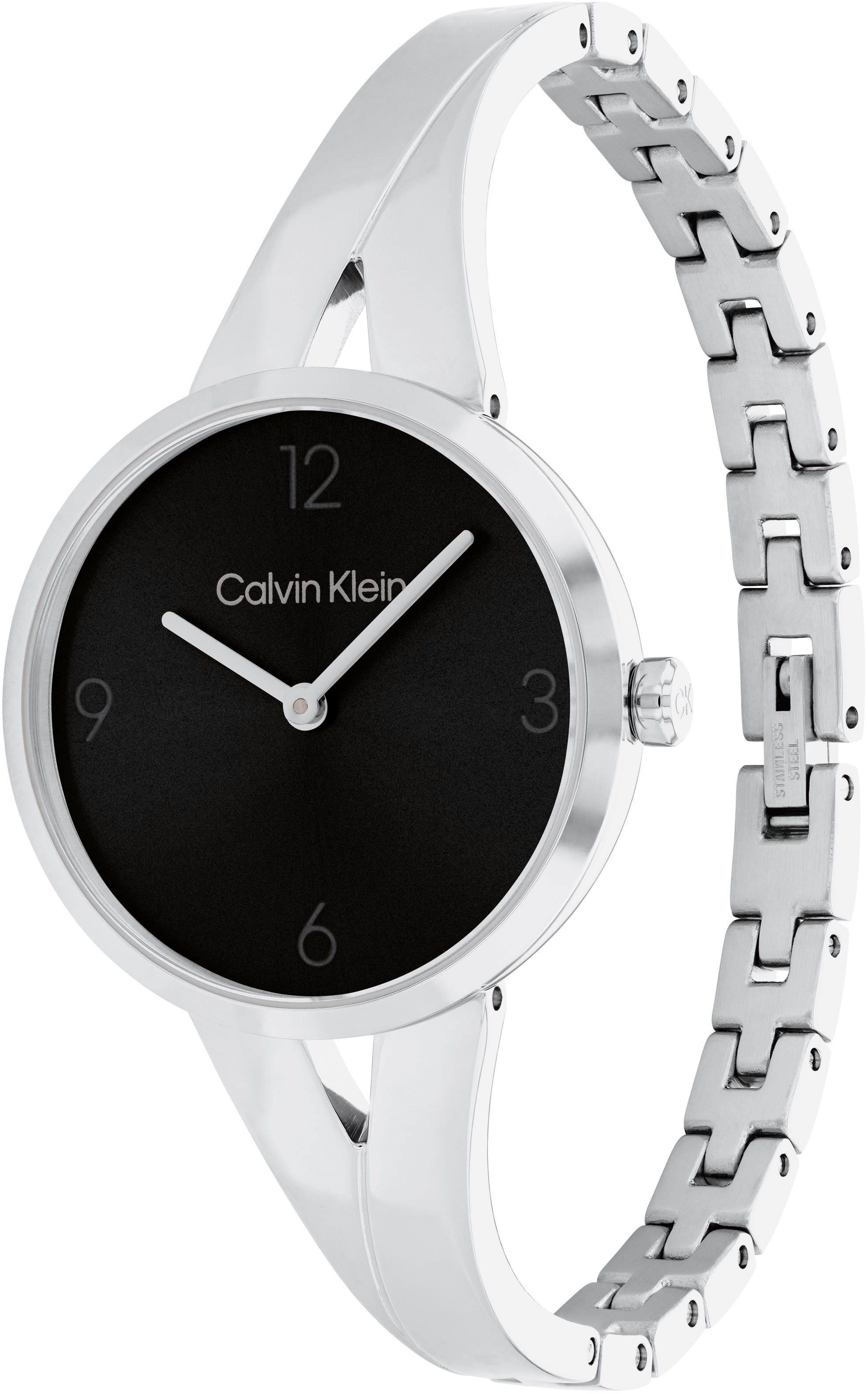 Calvin Klein Kwartshorloge SCULPTURAL Polshorloge, dameshorloge, mineraalglas, roestvrijstalen armband