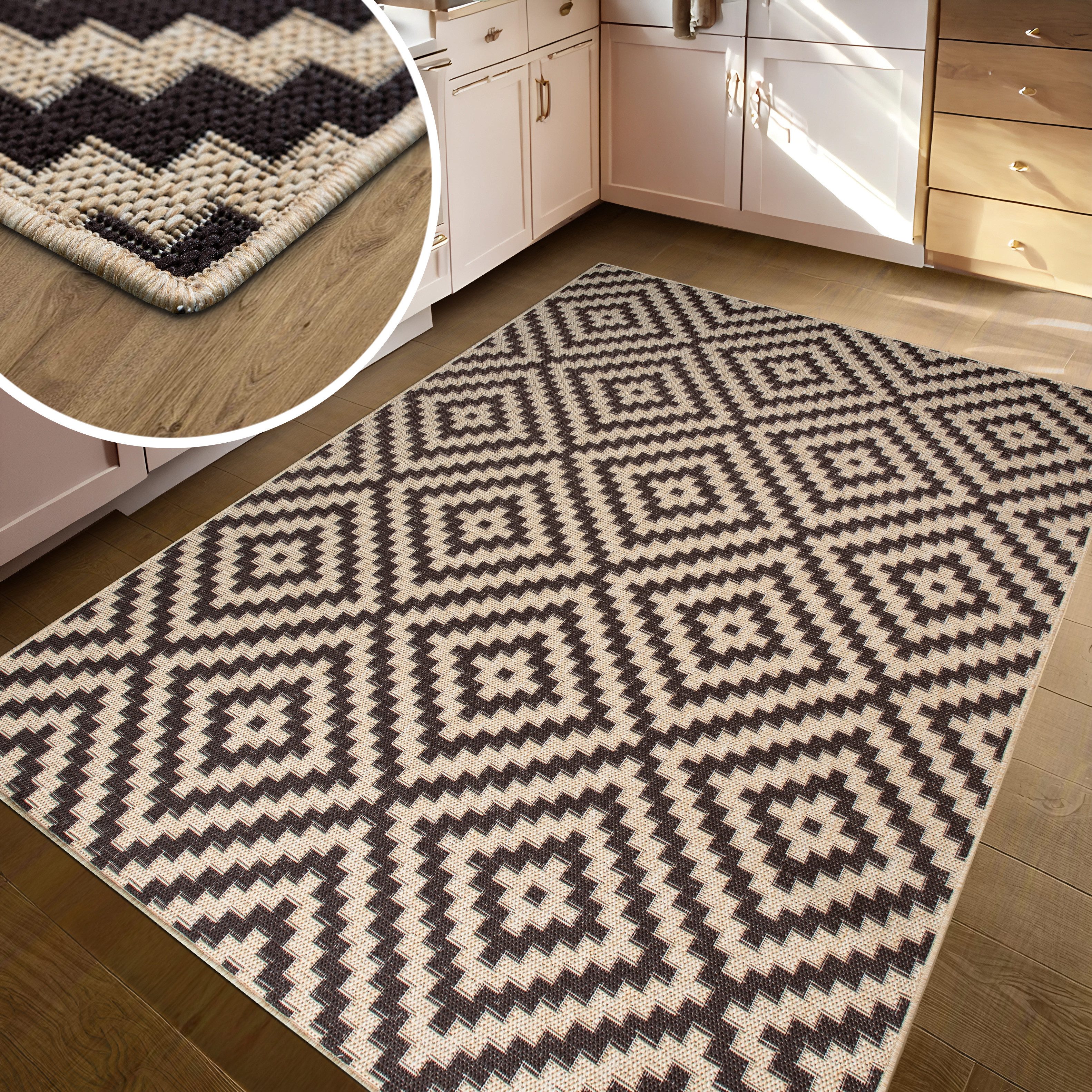 my home Vloerkleed Cordoba is ook als loper verkrijgbaar Geschikt voor binnen en buiten, sisal-look, weerbestendig & uv-bestendig, boho