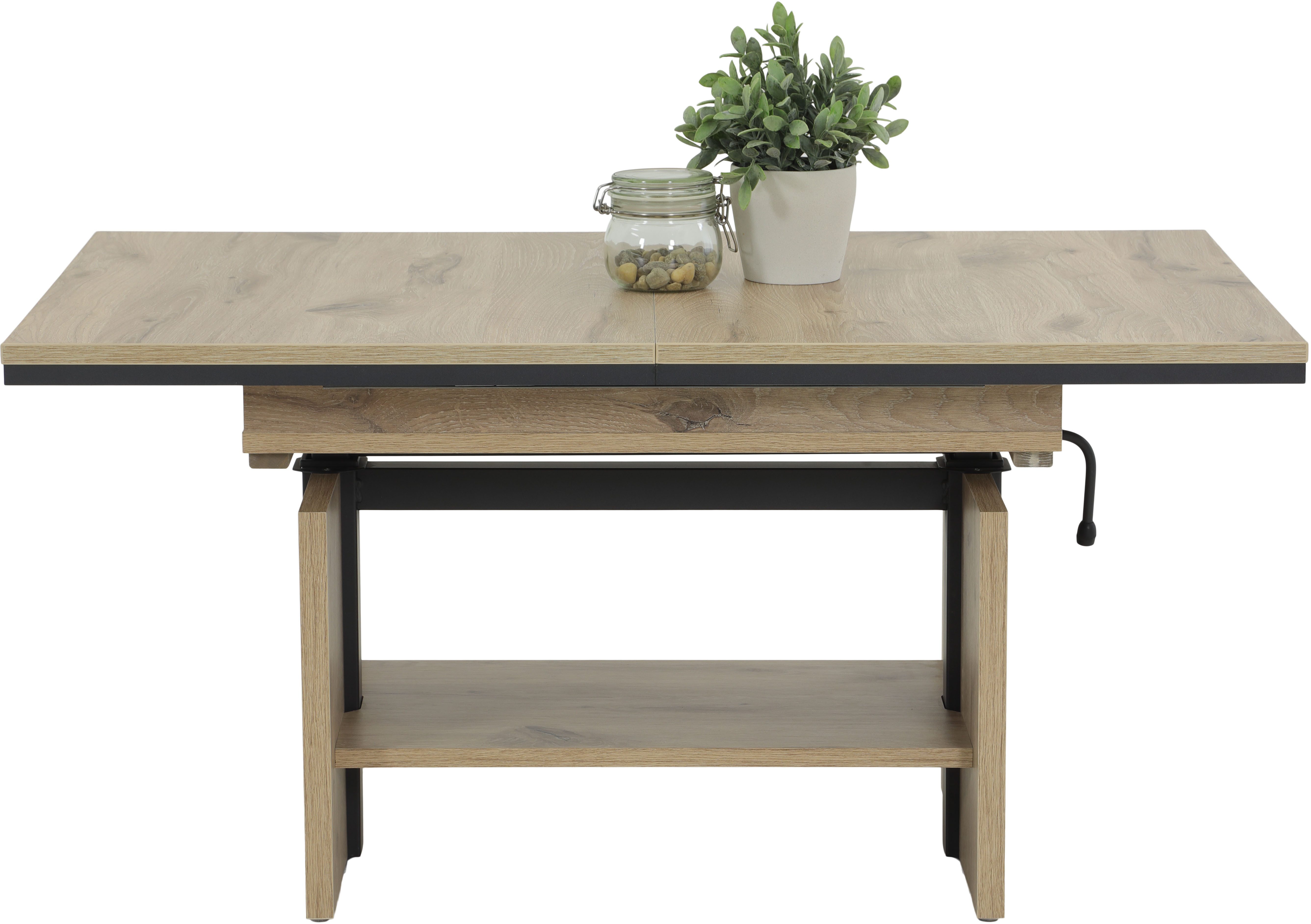 HELA Salontafel Ingo uittrekbaar, synchronisatie-uitvoering, in hoogte verstelbaar, opbergplank (1 stuk) salontafels bruin