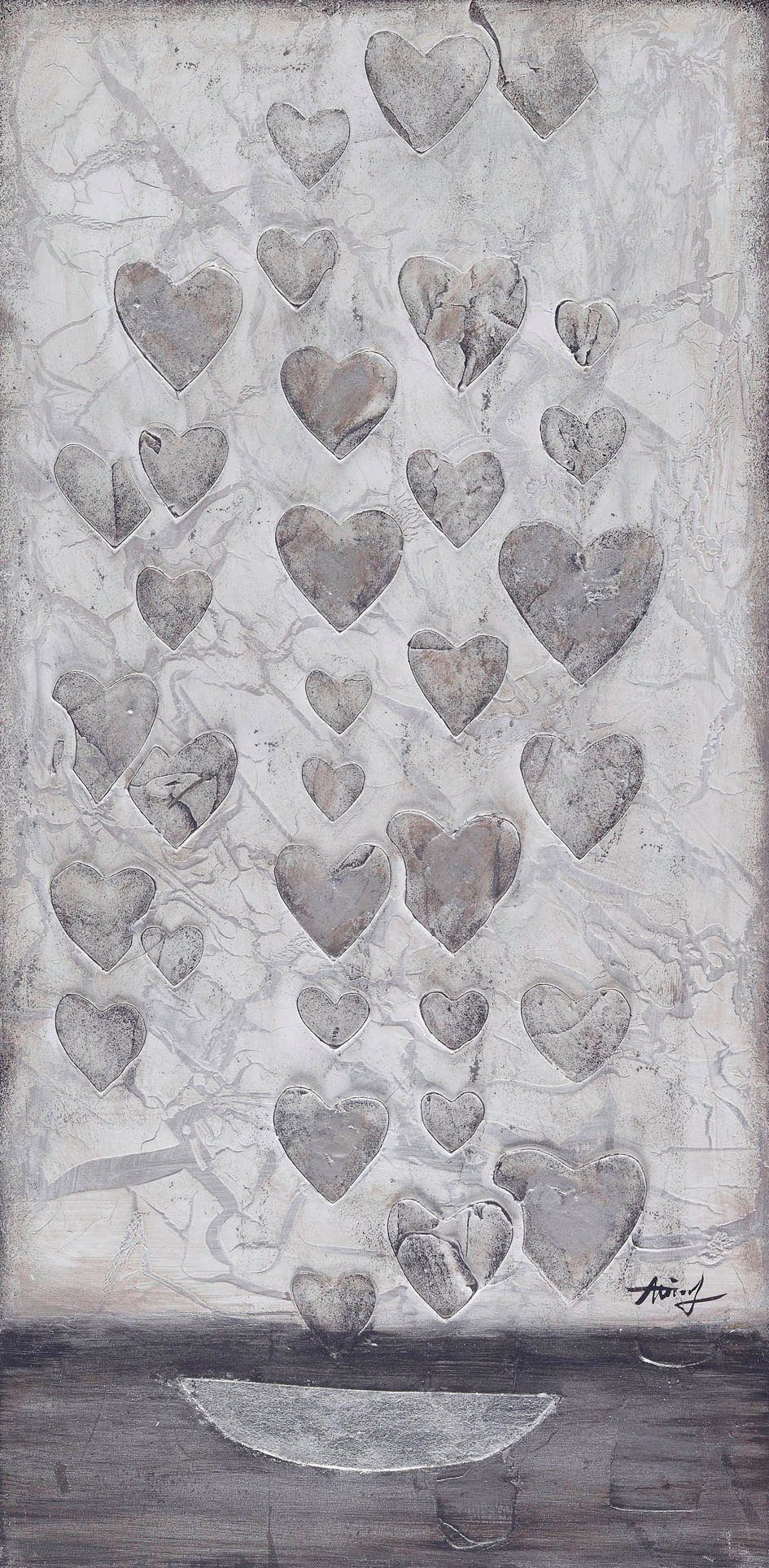Bönninghoff Olieverfschilderij met de hand gemaakt, harten (1 stuk)