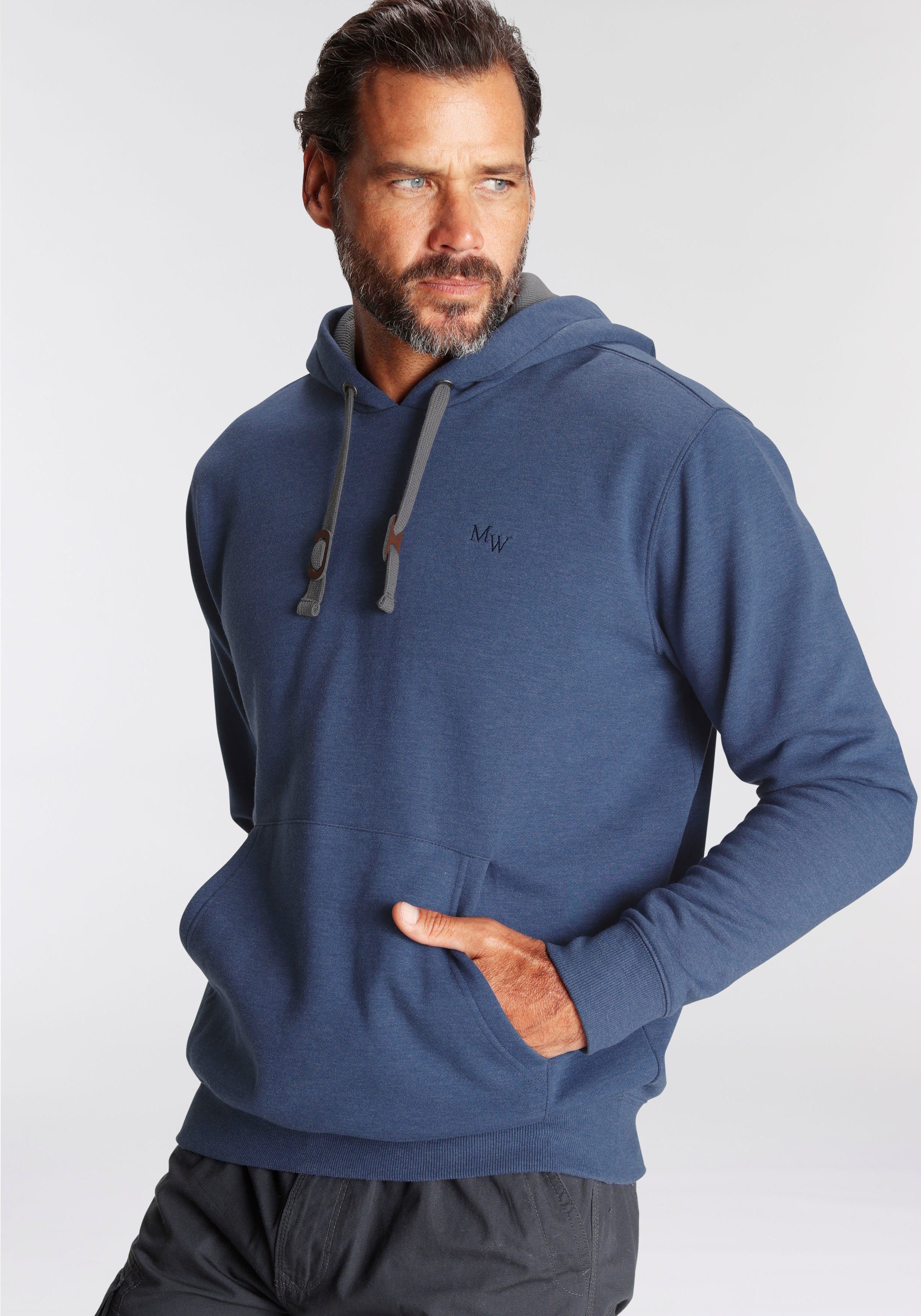 Man's World Hoodie lange mouwen, losse pasvorm, effen, met capuchon