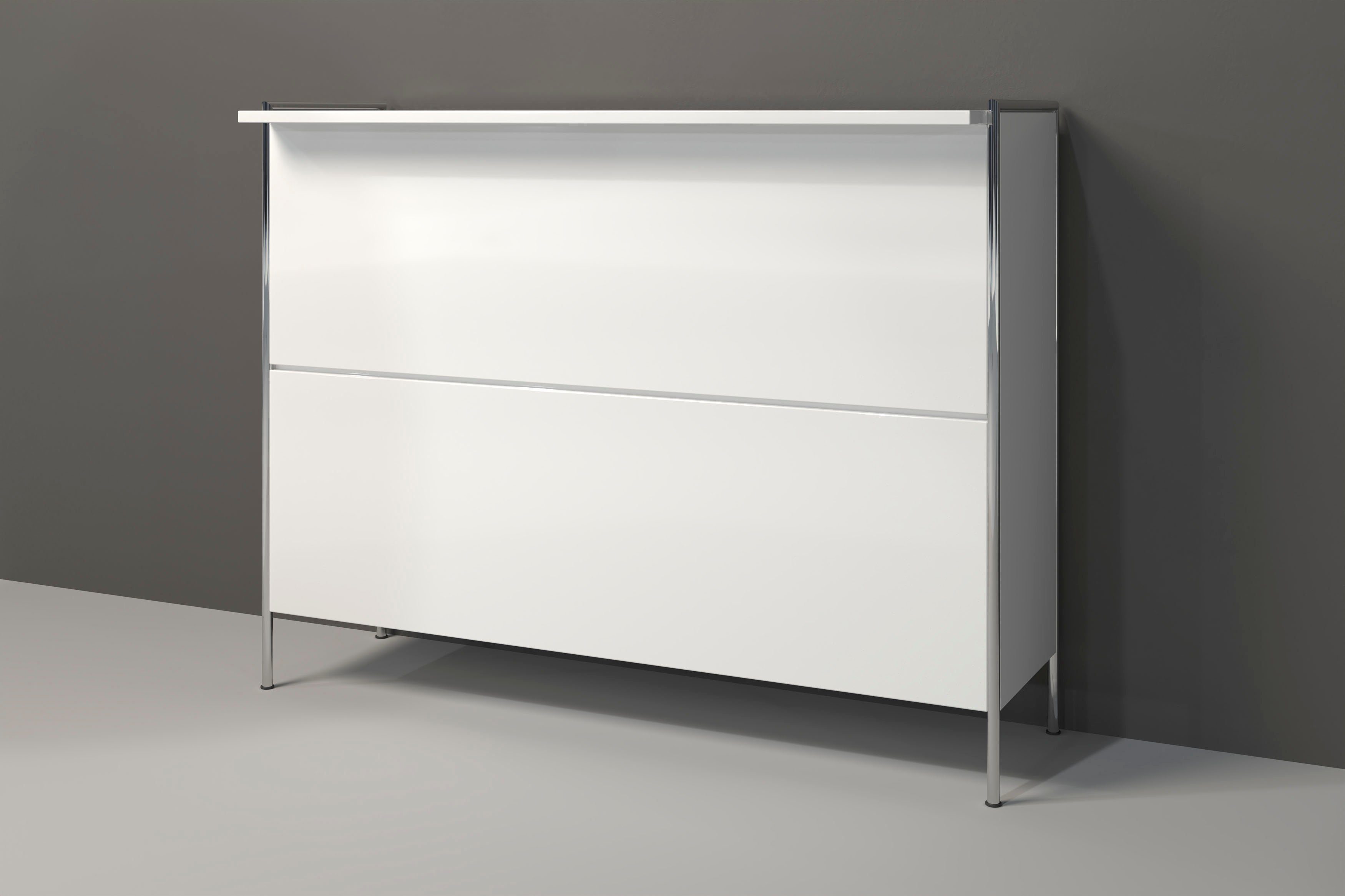 Places of Style Bartafel Imperia Mobiele bar met chroomframe, veel opbergruimte - (B/D/H) 140/48/109 cm