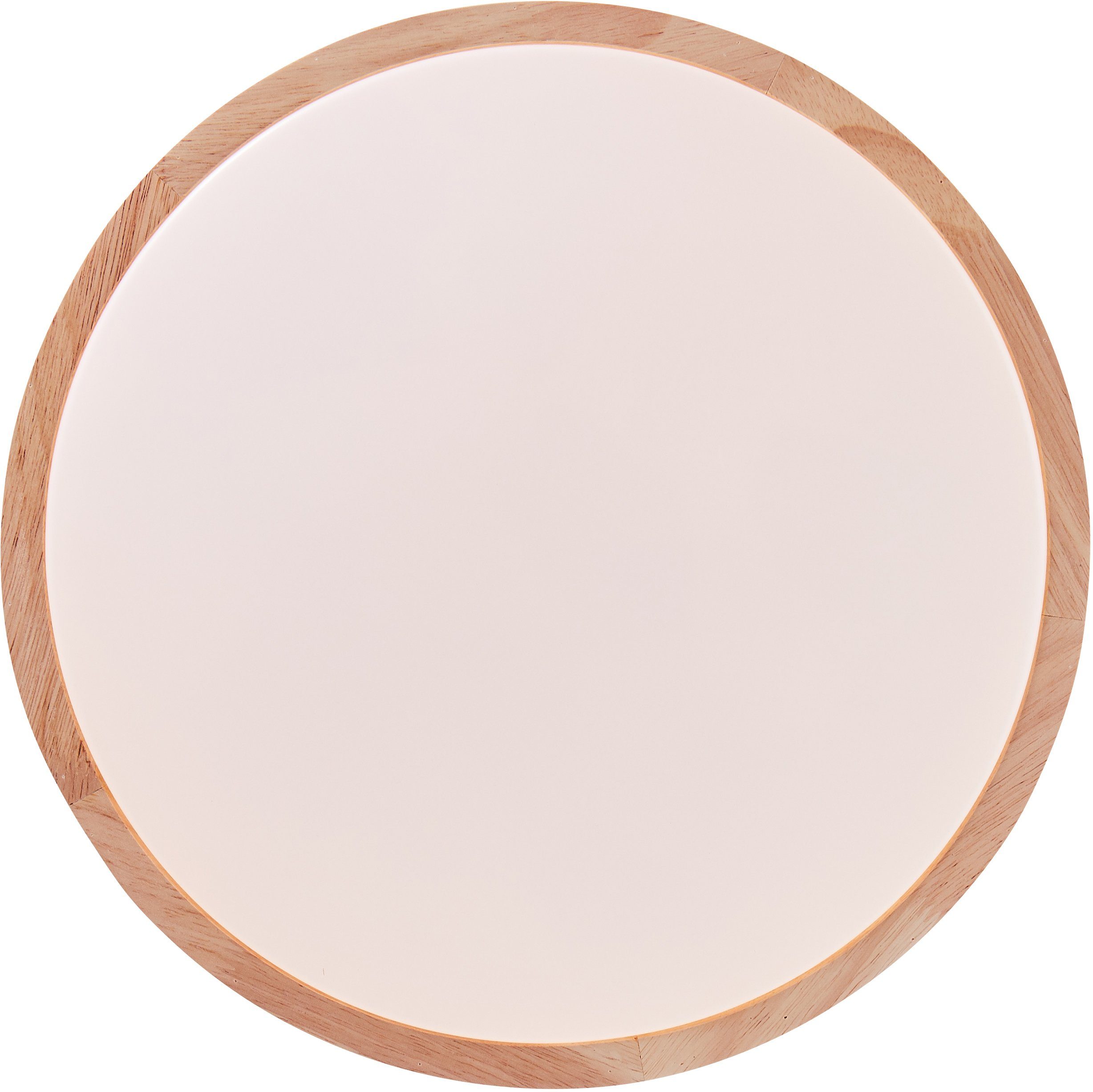 Brilliant Leuchten Led-plafondlamp SLIMLINE Ø 34 cm, CCT, 1300 lm, metaal/hout/kunststof, hout licht/wit (1 stuk)