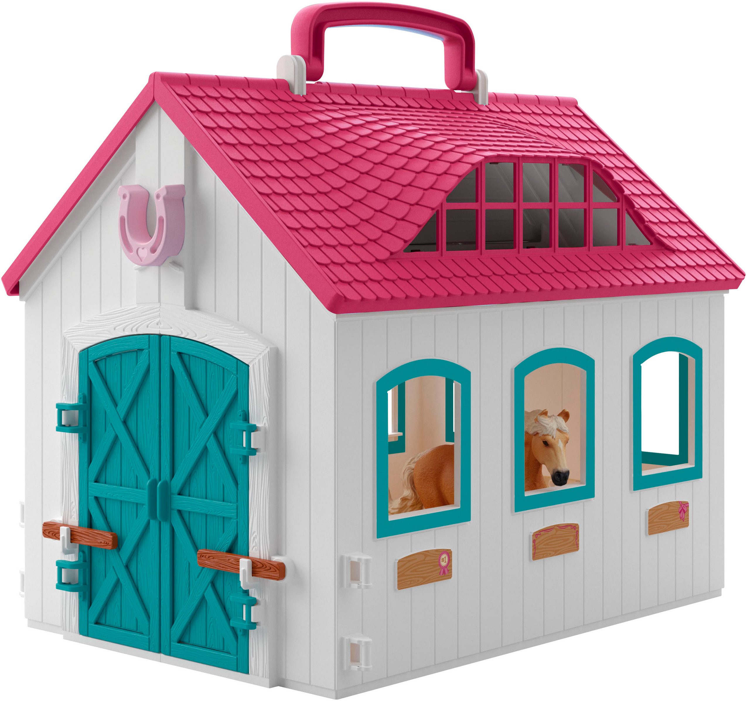 Schleich® Speelwereld HORSE CLUB, Offenstall -Kleines Hufeisen (42703)