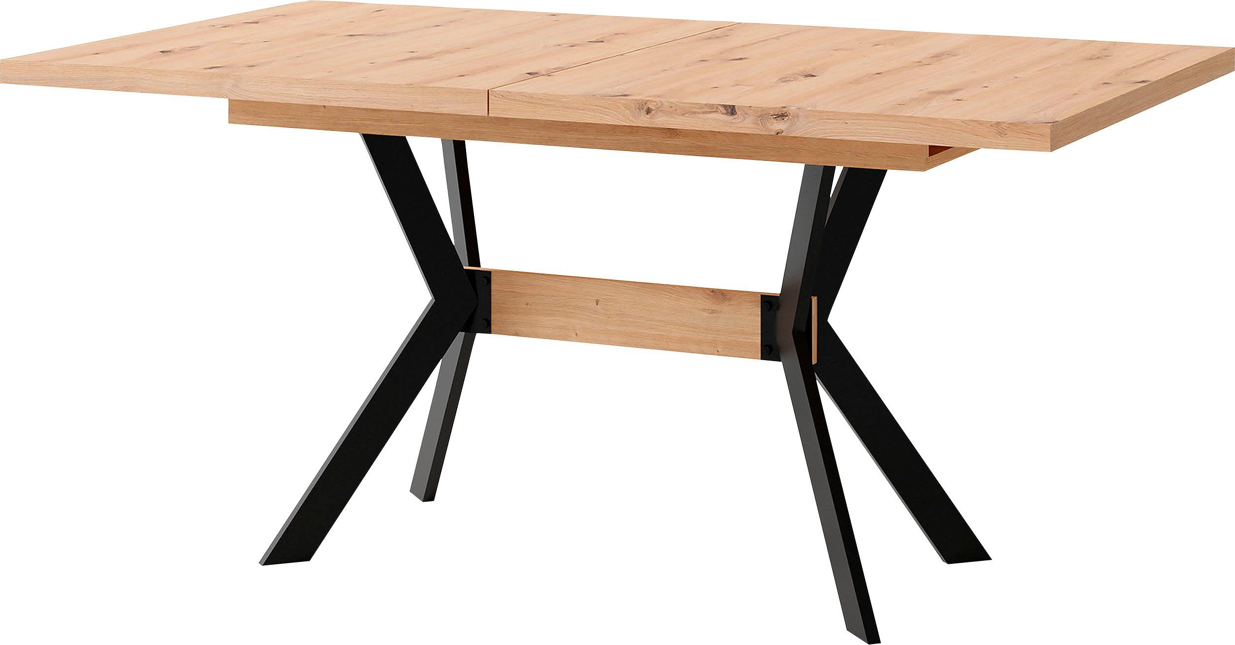byLIVING Eettafel Bremen uittrekbaar met binnenin geplaatst inlegblad, 160 op 200 cm