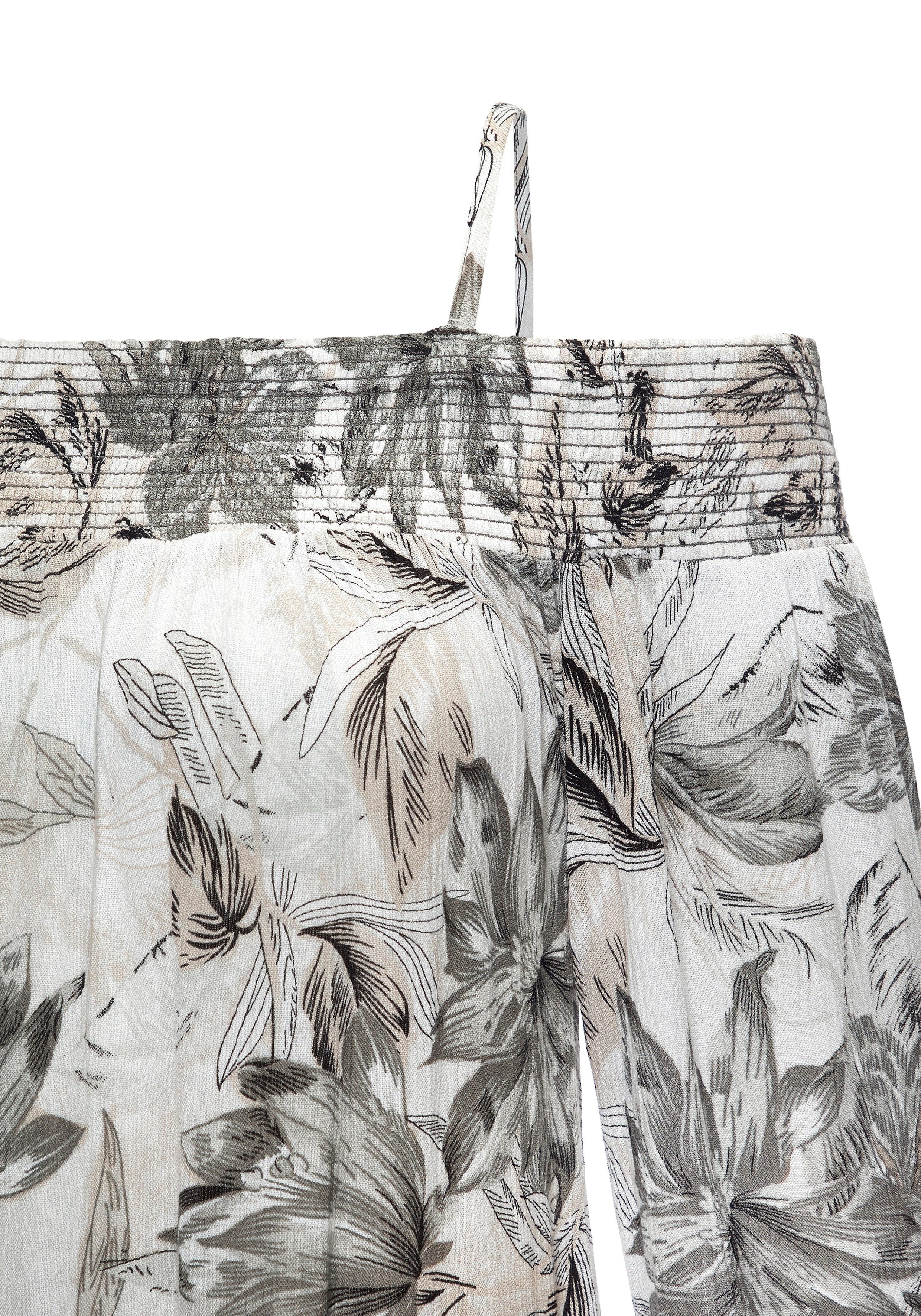 Vivance Off-shoulderjurk met allover-print en carmenhals