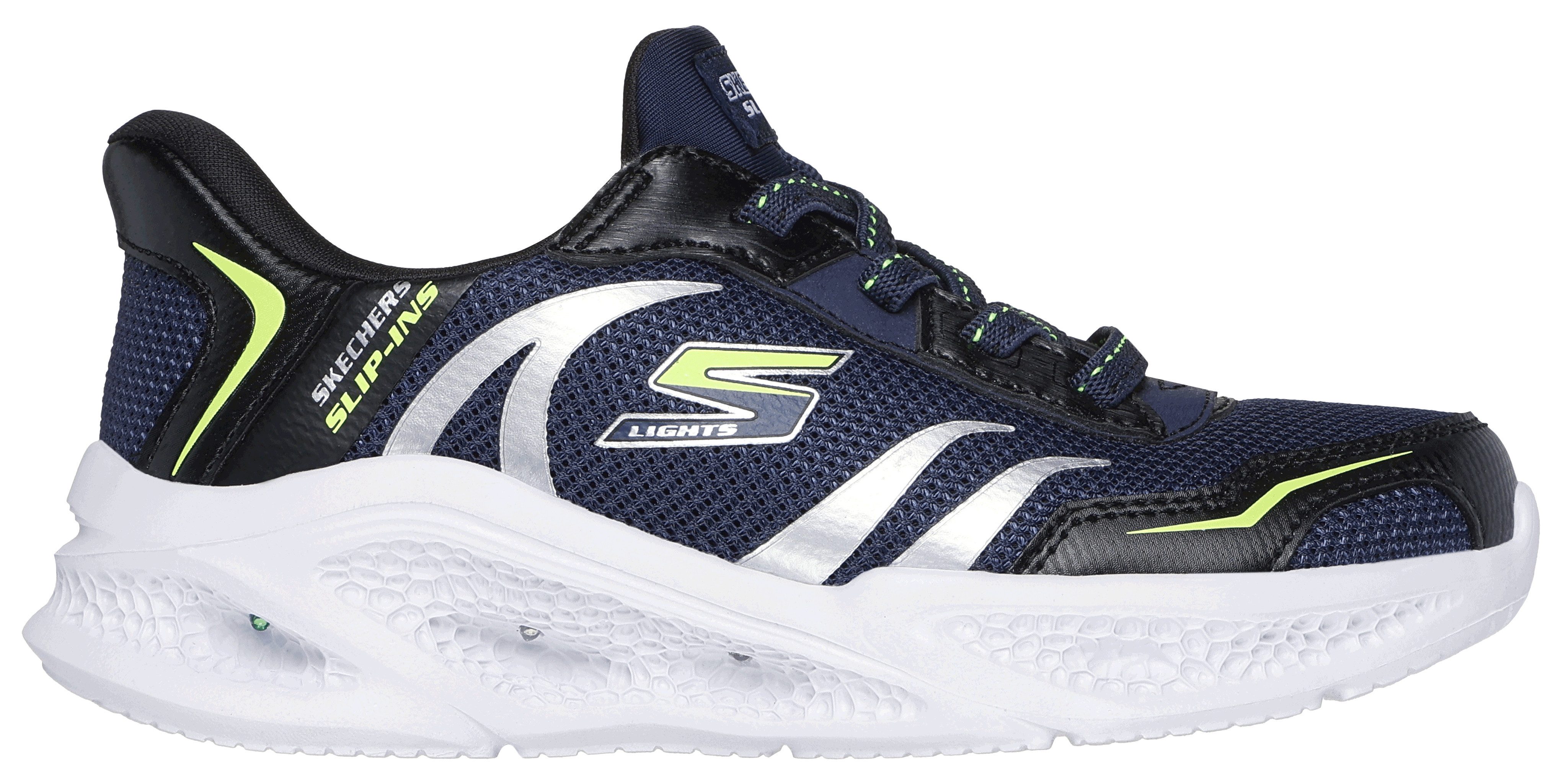Skechers Slip-on sneakers SKECHERS METEOR-LIGHTS instapschoen met coole knipperfunctie, maat sjabloon om te downloaden