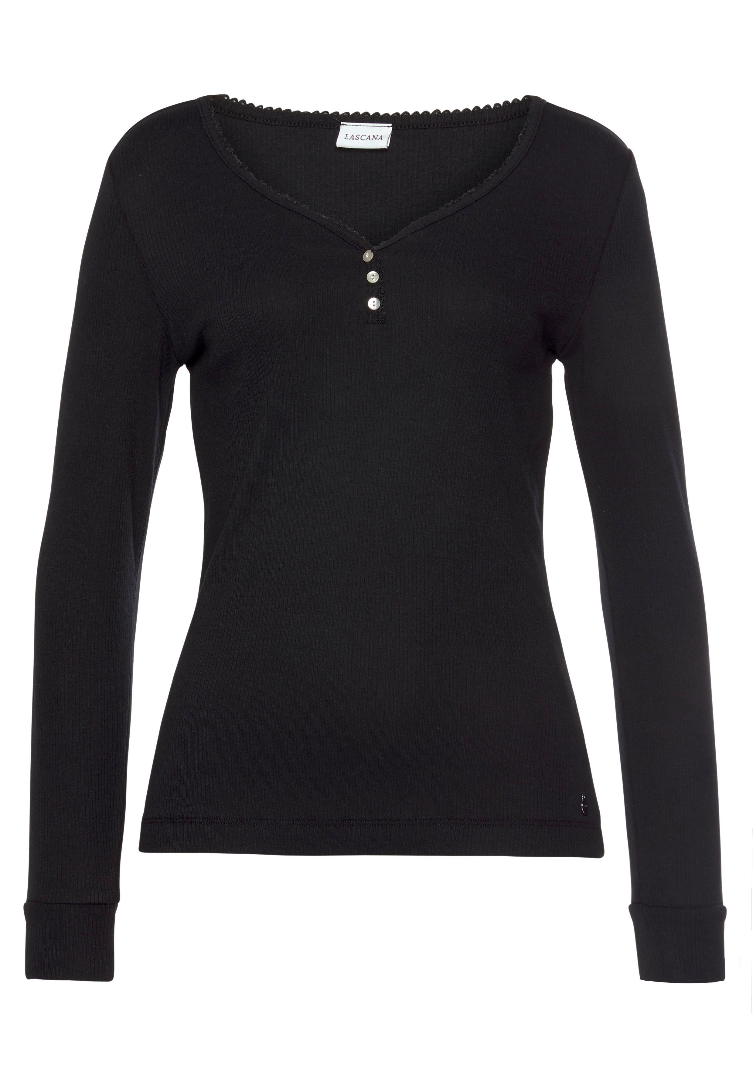 Lascana Pyjama top van ribbreisel