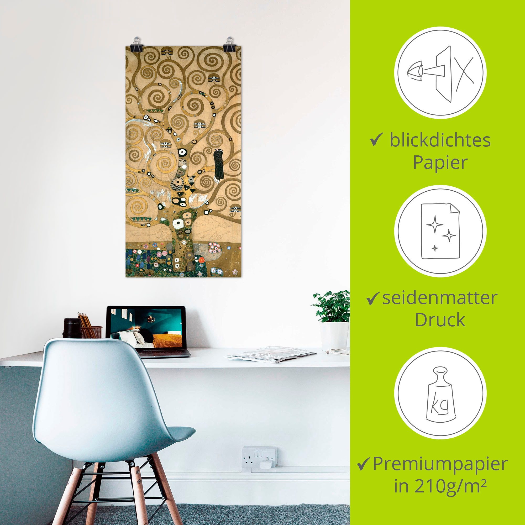 Artland Artprint Levensboom. Detail, werksjabloon als artprint op linnen, poster, muursticker in verschillende maten