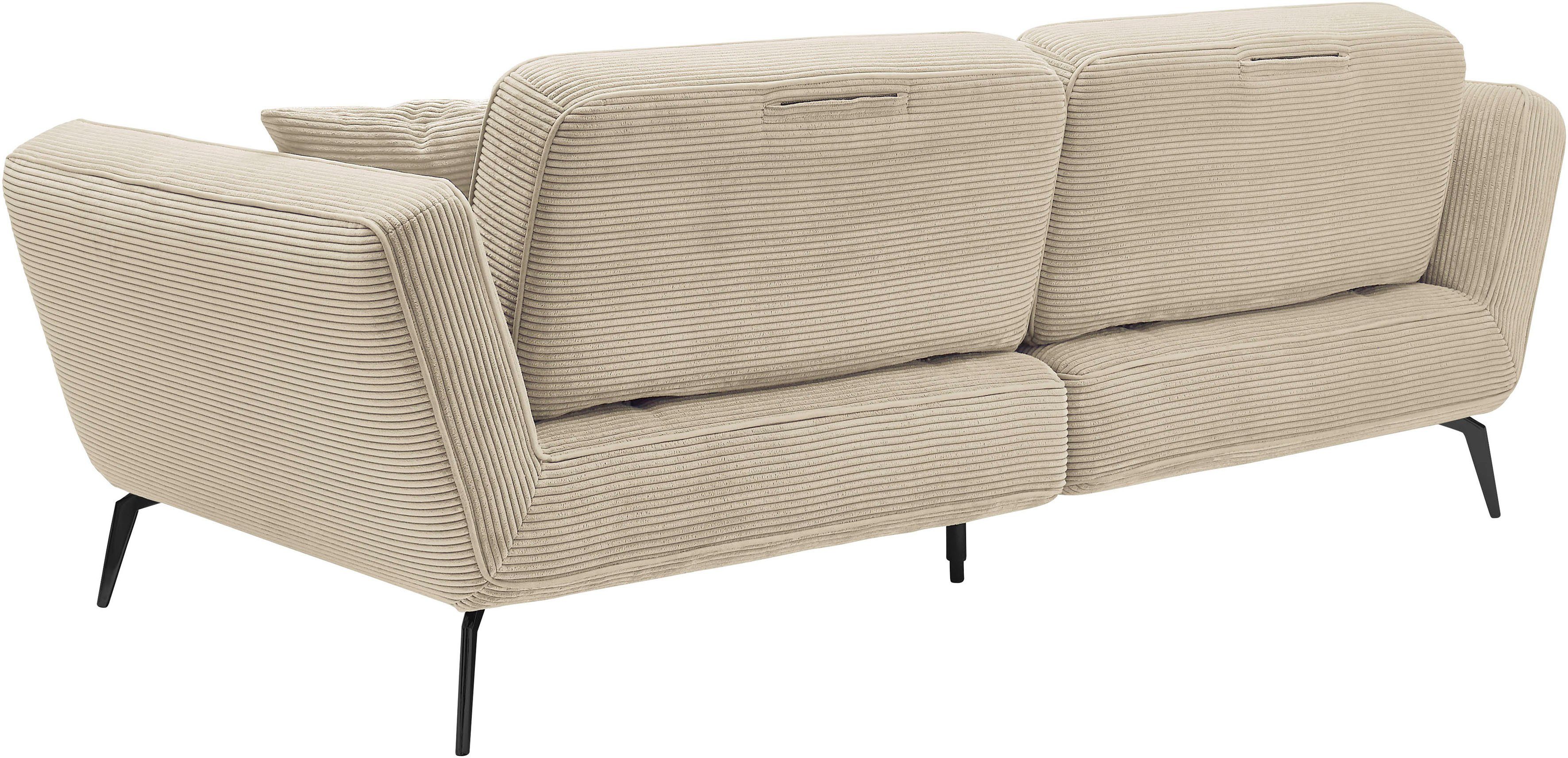 set one by Musterring Megabank SO 4500 Mega-sofa, mega comfortabel, hoogwaardig afgewerkt Voeten zwart mat, optioneel met hoofdsteun, breedte 260cm, in cord