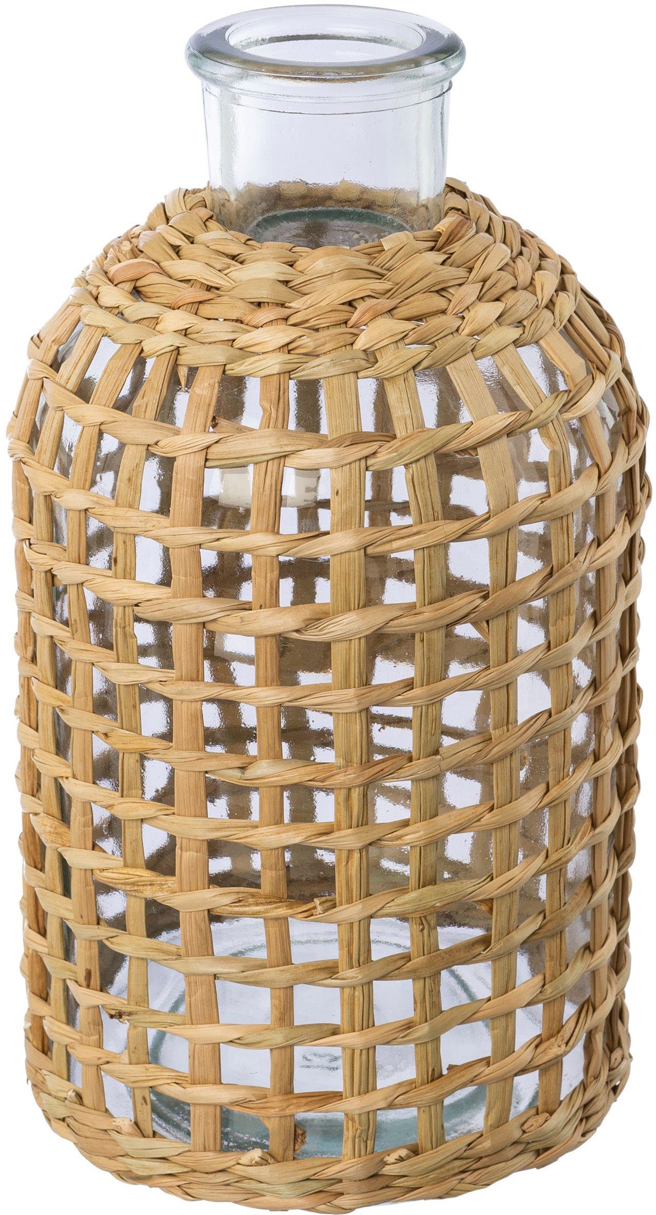 Creativ home Tafelvaas Vase aus Glas met mesh-bedekking (set, 2 stuks)