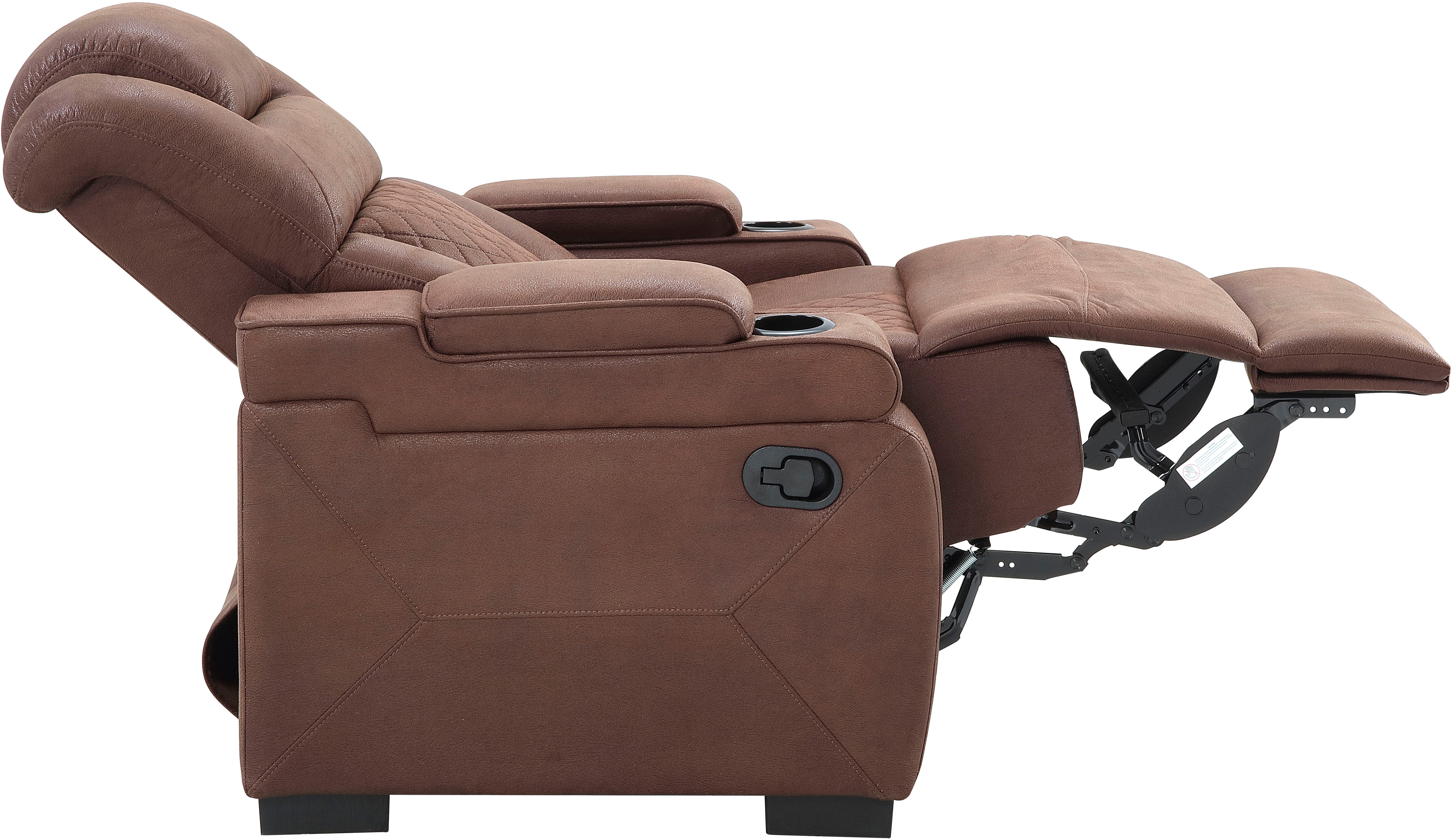 ATLANTIC home collection Relaxfauteuil Faris Relaxfunctie, bekerhouder en opbergruimte in armleuningen