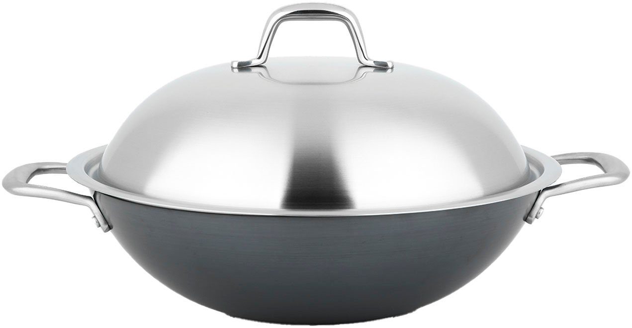 CS-Solingen Wok Altena Ø 32 cm, met deksel, inductie wokpannen zilver(kleur)