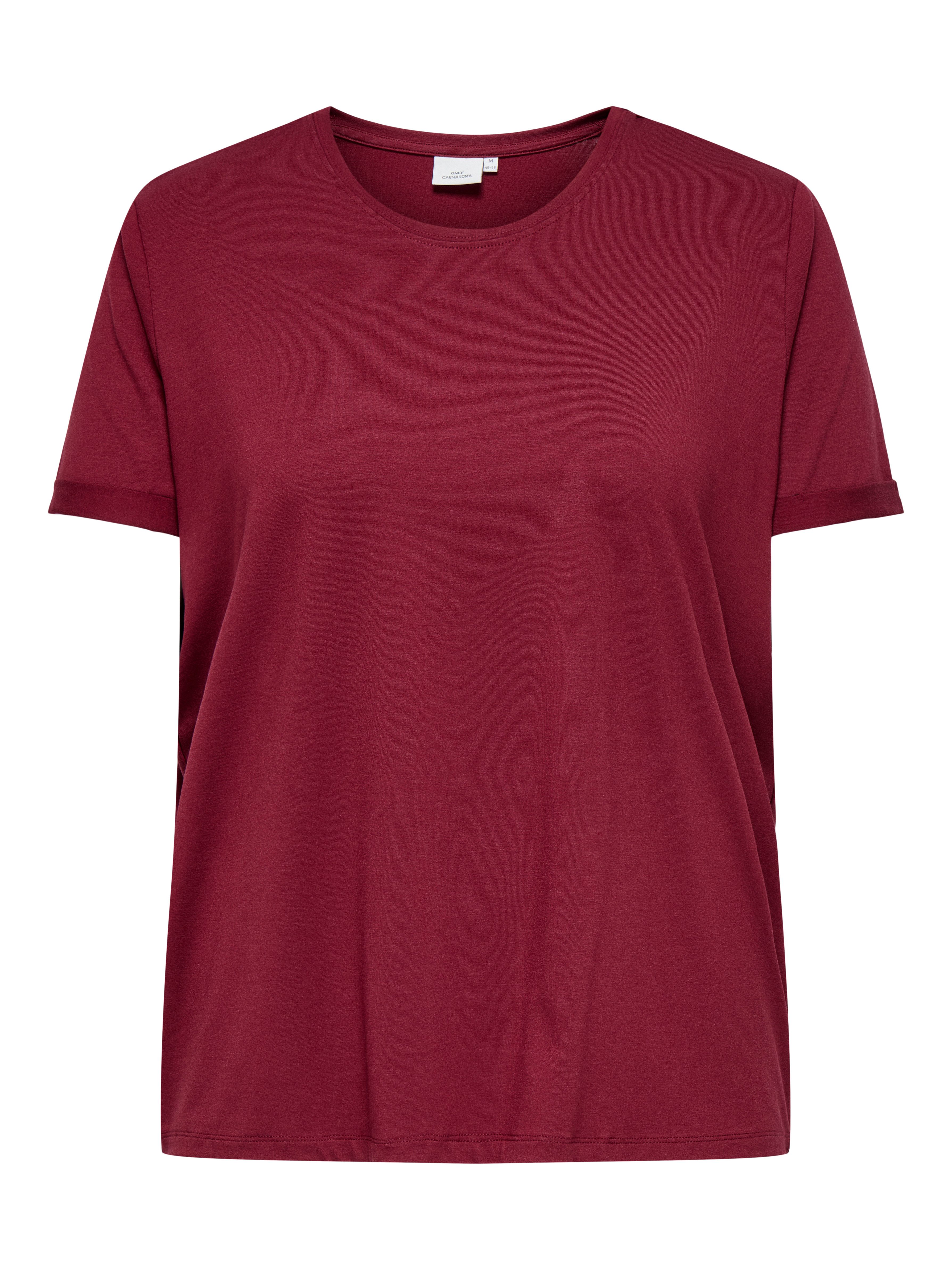 ONLY CARMAKOMA Shirt met korte mouwen CARMOSTER S/S FOLD UP TOP JRS NOOS