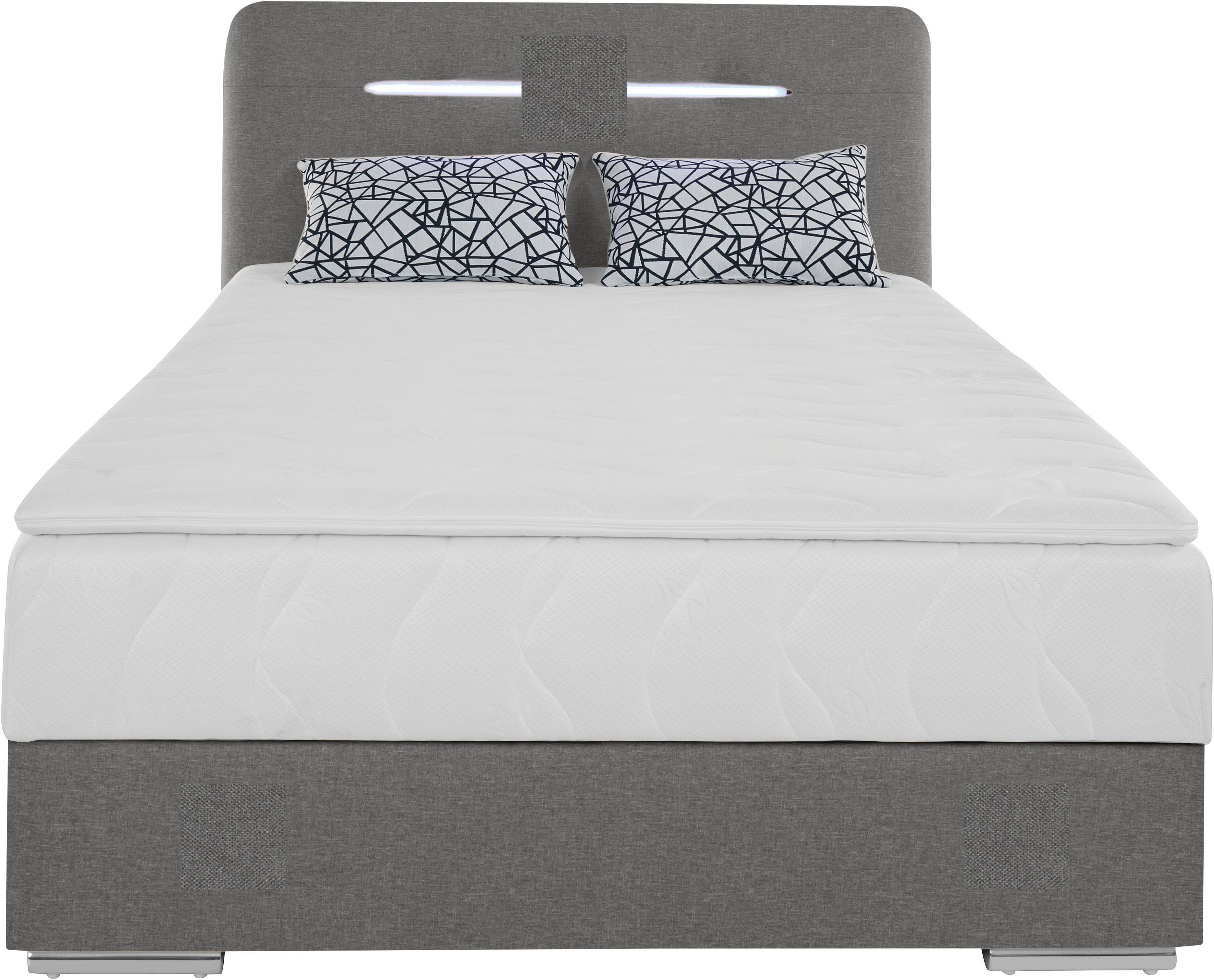 COTTA Boxspring Lighstar inclusief ledverlichting, topmatras, bedkist en sierkussen