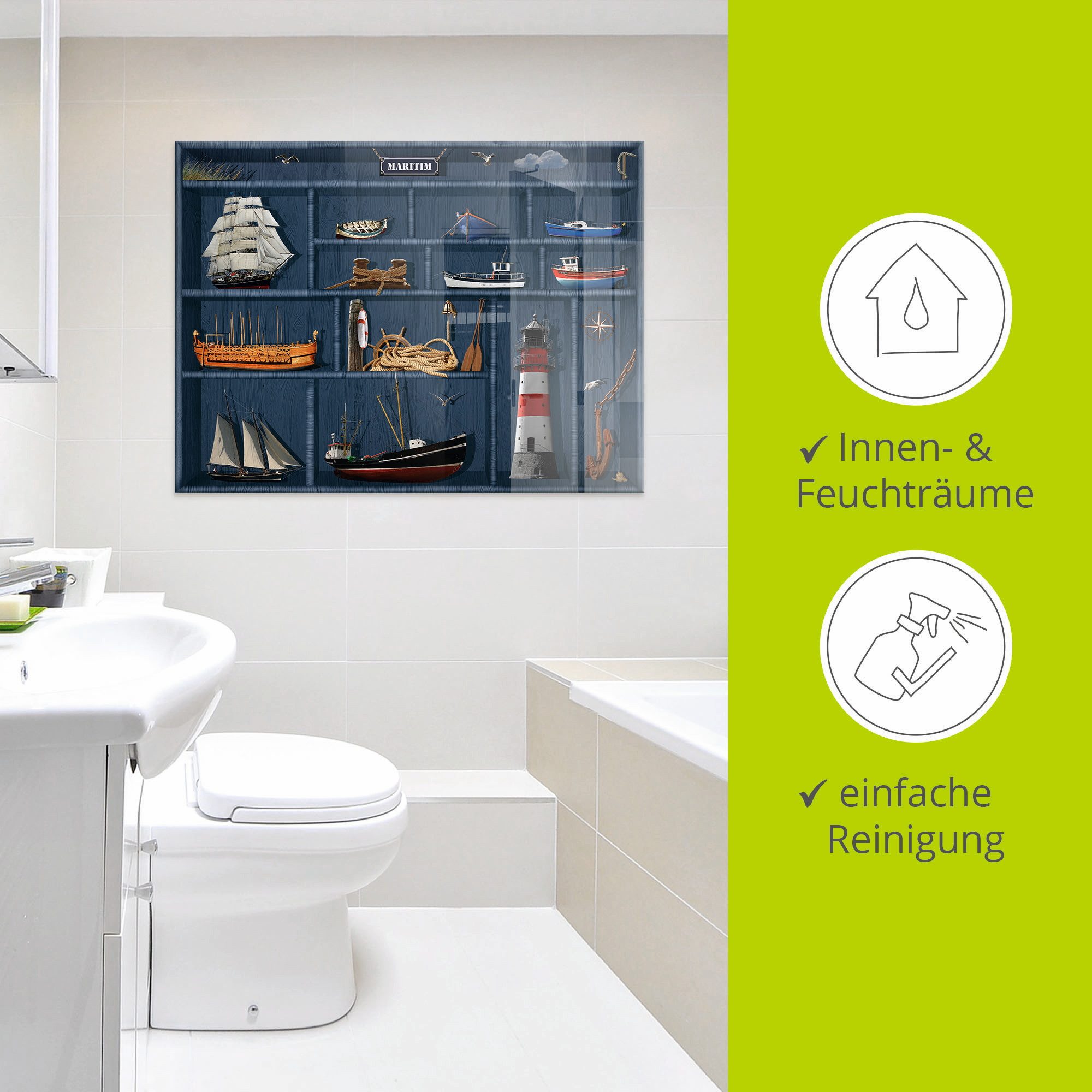 Artland Print op glas De maritieme letterkast