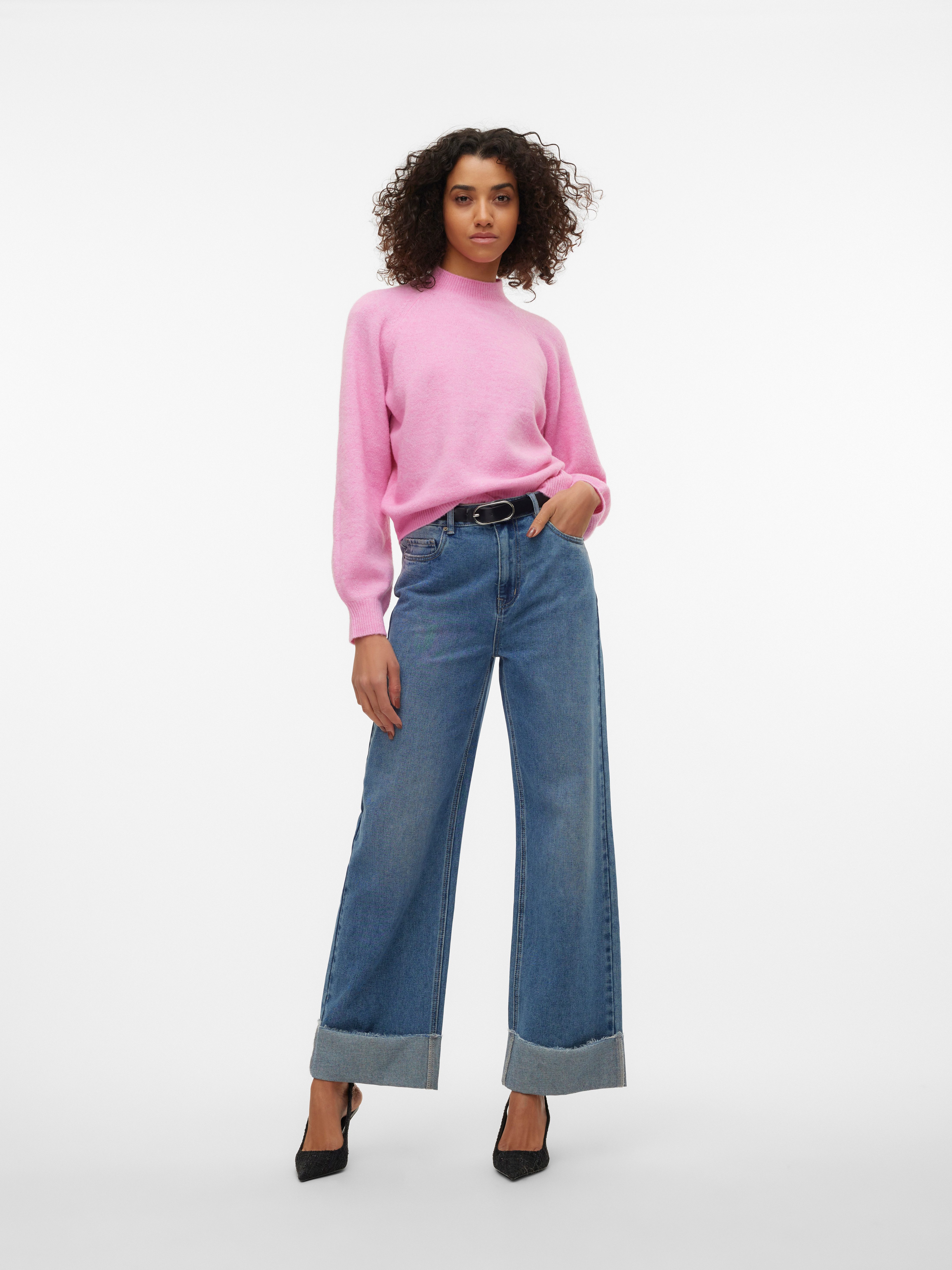 Vero Moda Gebreide trui VMLEAF LS HIGH NECK PULLOVER ENT