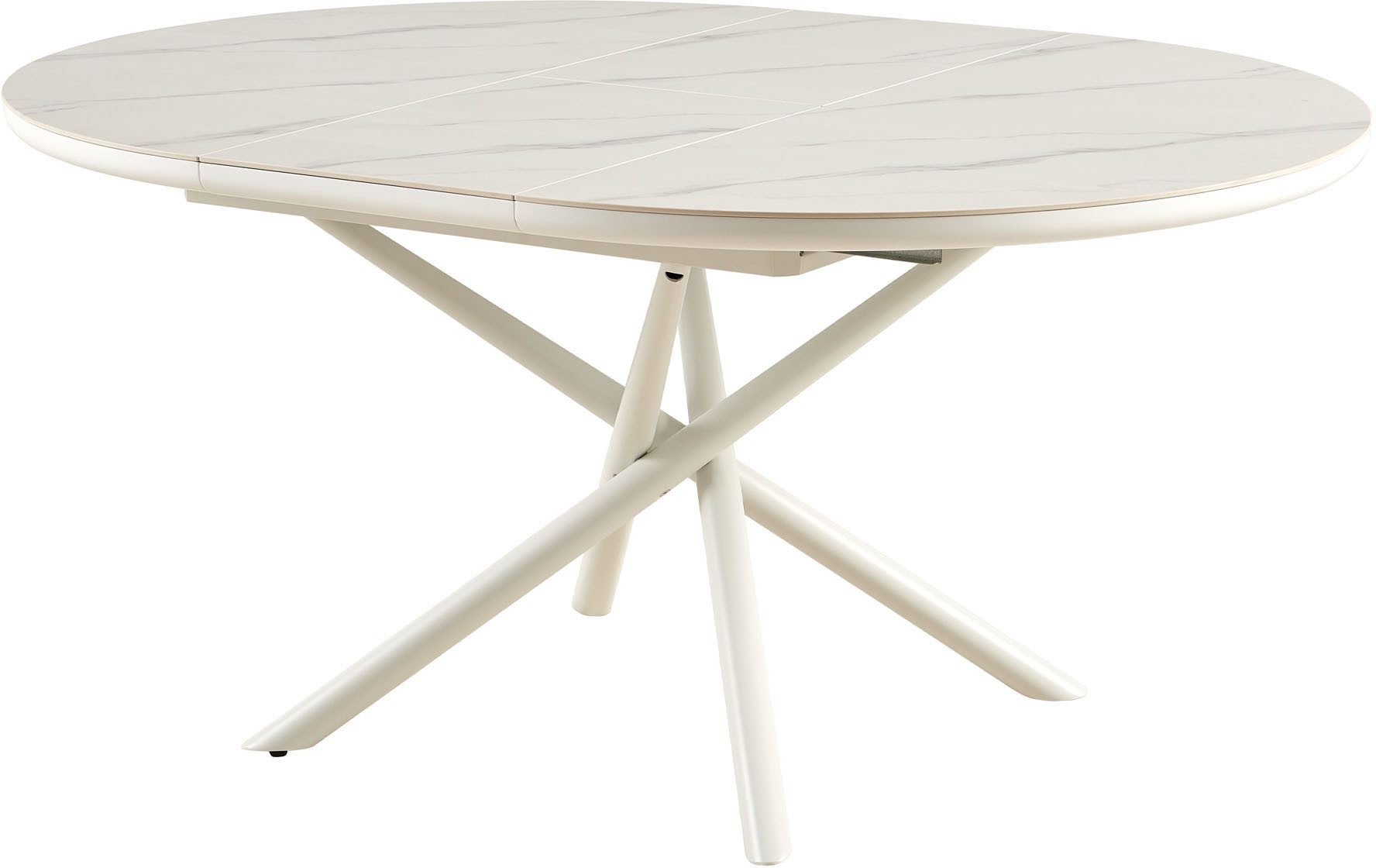 SalesFever Eettafel Stuttgart rond, keramiek, uitschuifbaar van 120 - 160 cm