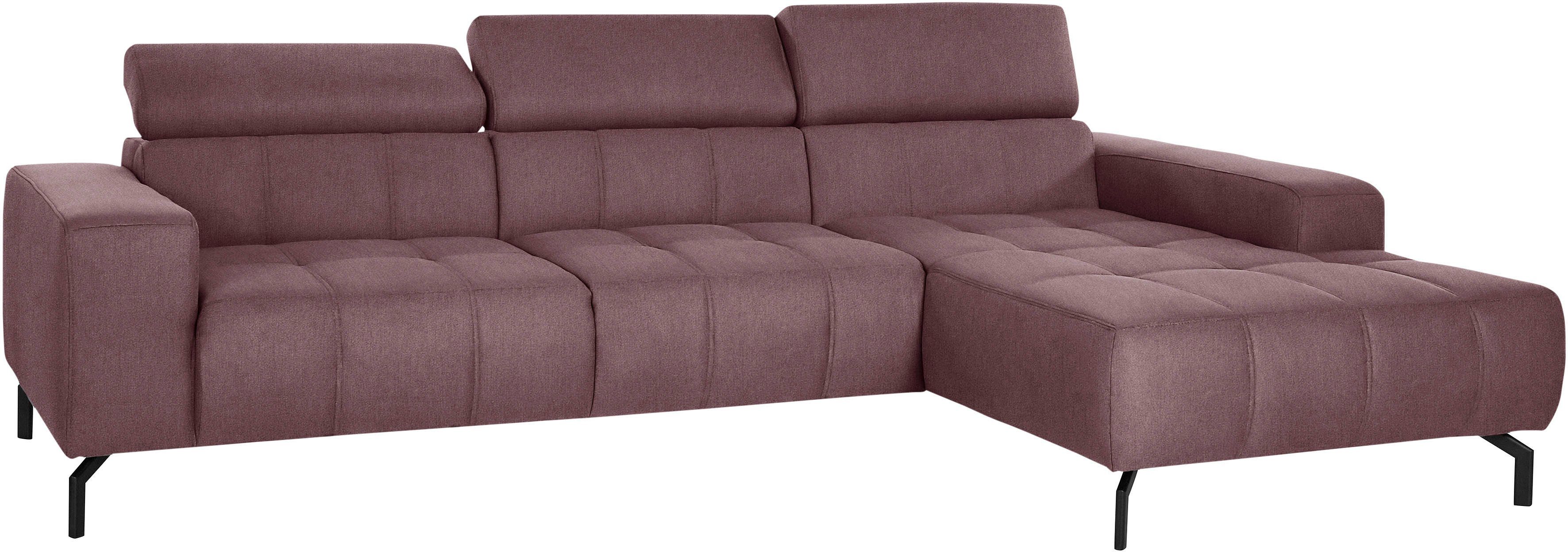 DOMO collection Hoekbank Cunelli mooie zitnaden als designelement, stevige zitcomfort, L-vorm
