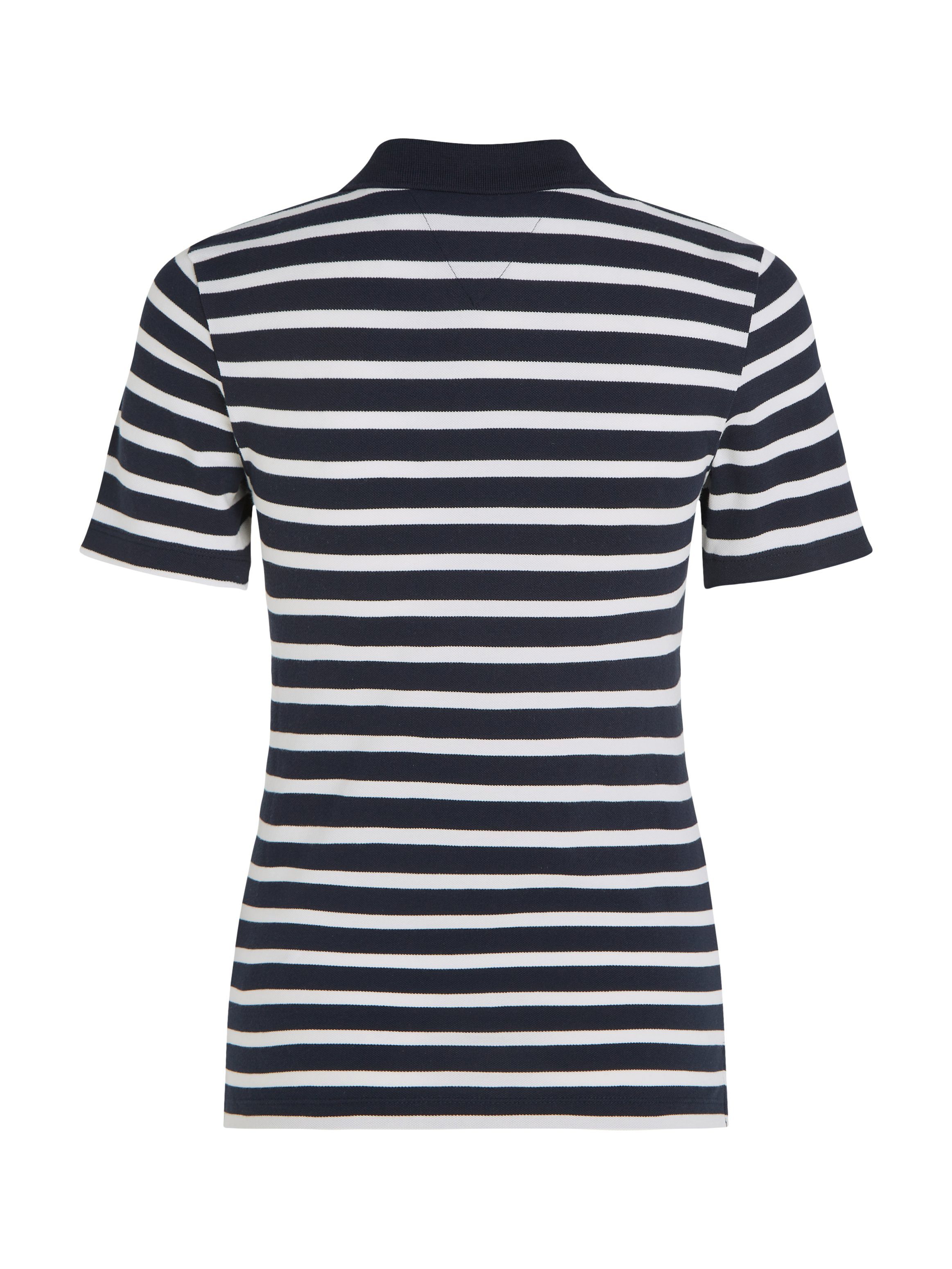Tommy Hilfiger Poloshirt 1985 SLIM PIQUE STRIPE POLO SS met discreet geborduurd logo