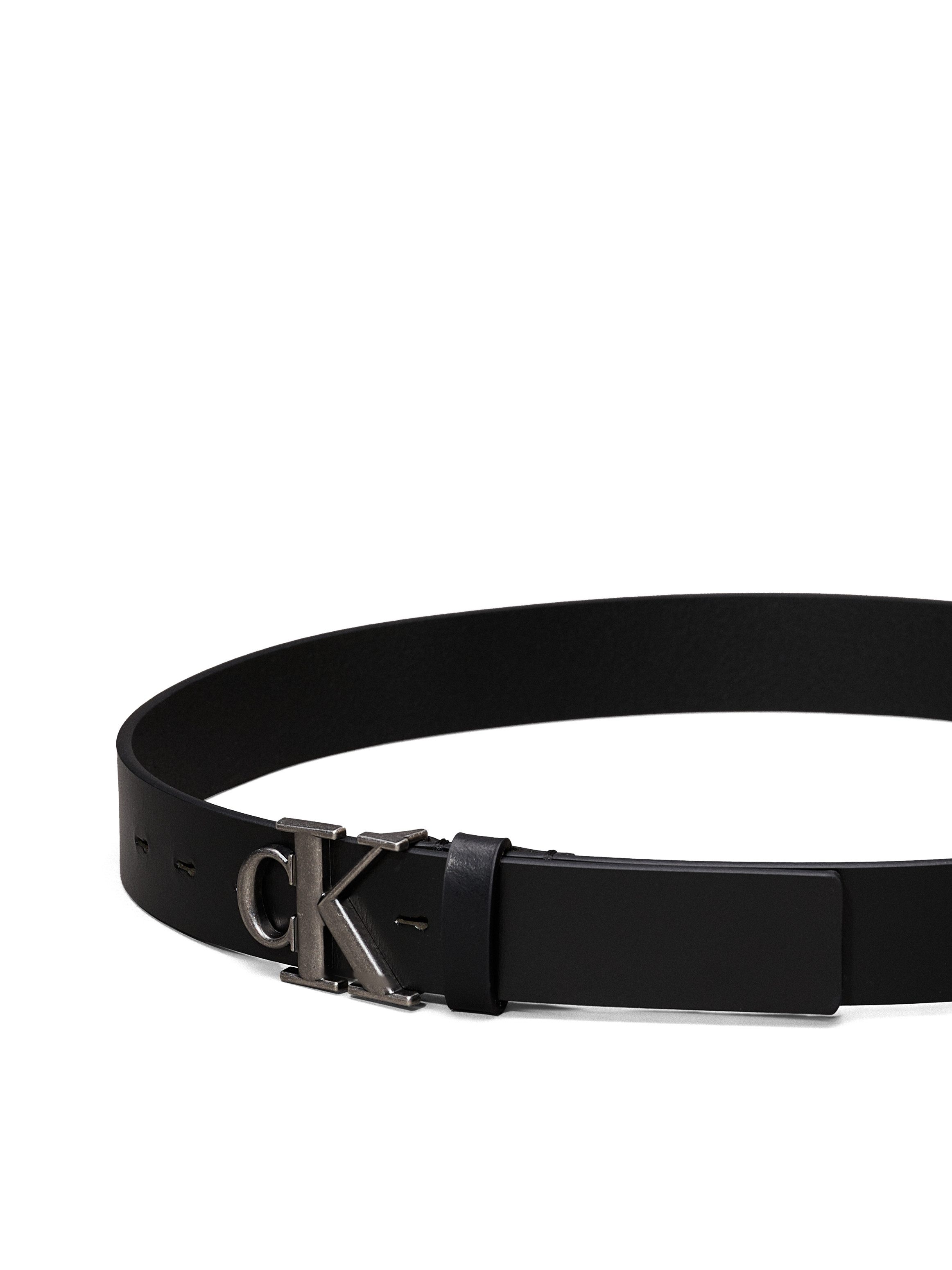 Calvin Klein Leren riem MONOGRAM PLAQUE BUCKLE 35MM