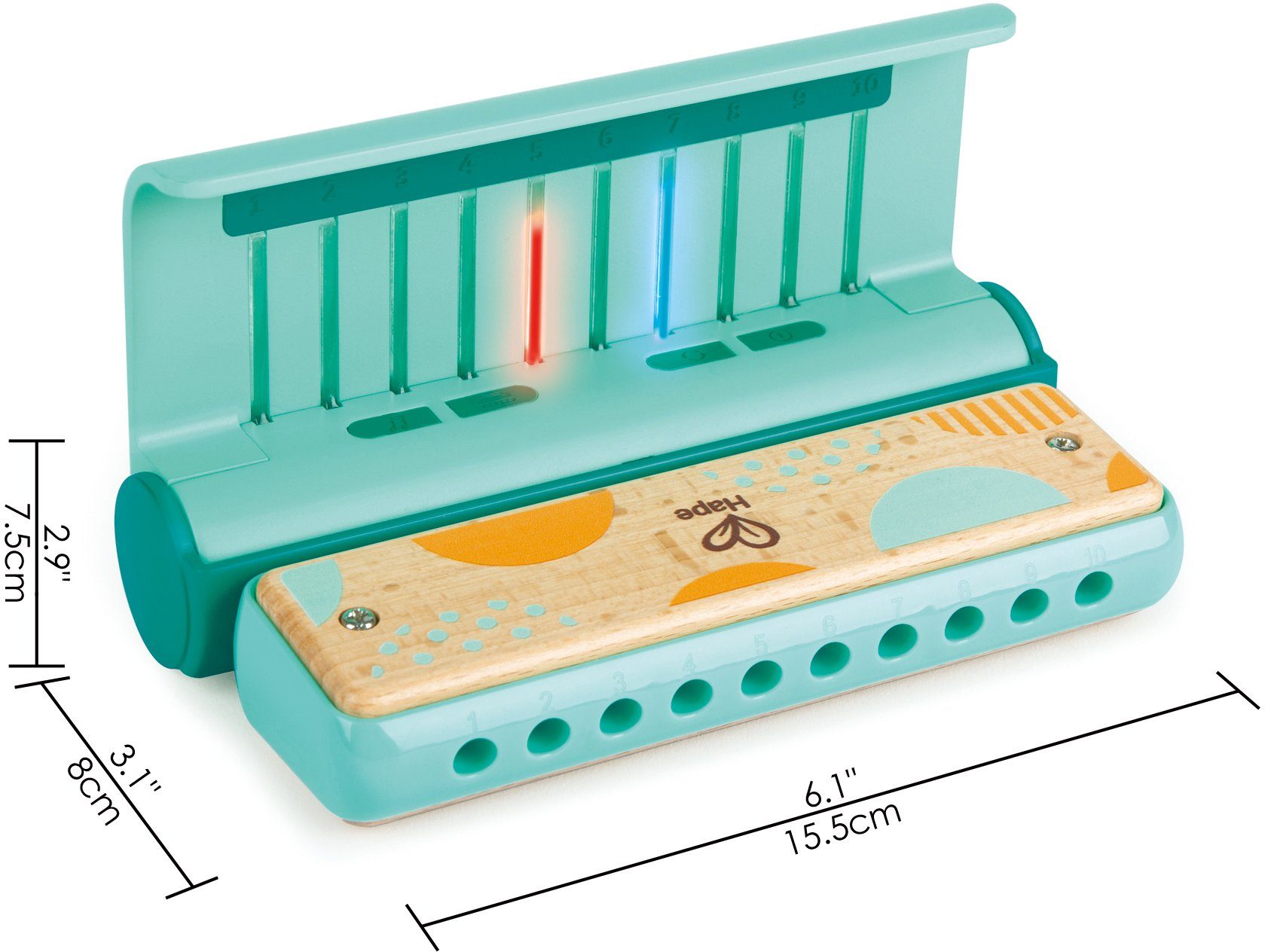 Hape Speelgoed-muziekinstrument Leuchtende Lern-Harmonica