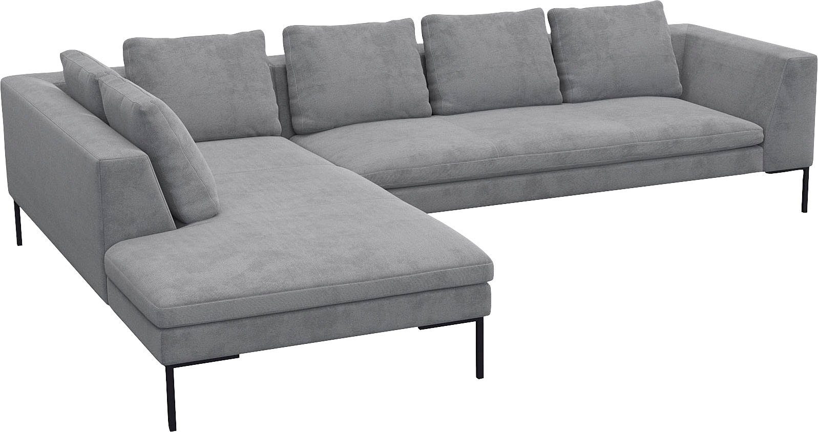 FLEXLUX Hoekbank Loano, super comfortabel zitcomfort door koudschuim in de zitting, L-vorm