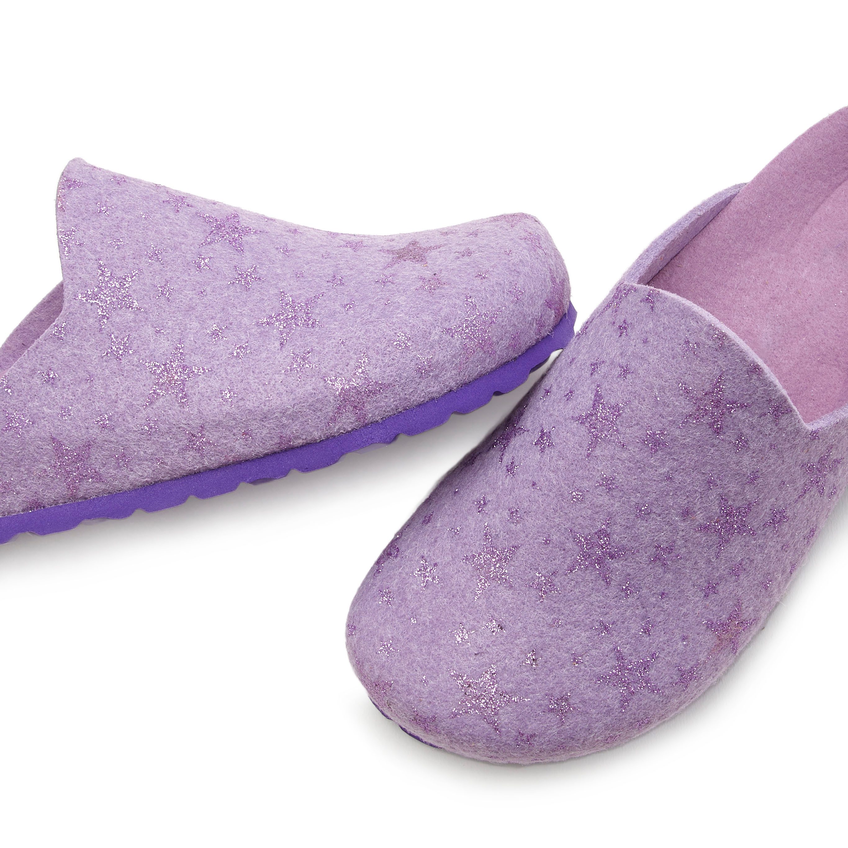 Vivance Slippers Pantoffel, klomp, pantoffel, van vilt met verwarmend kurken voetbed & sterrenprint
