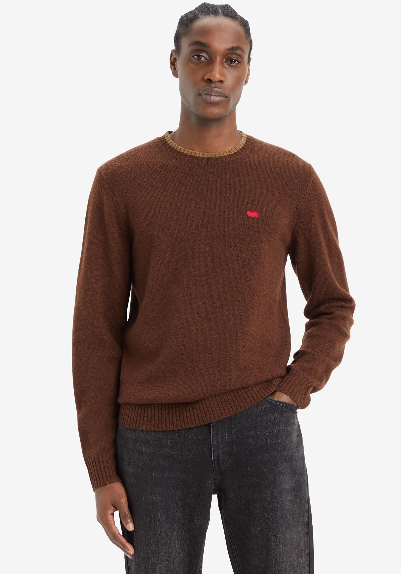 Levi's Wollen trui ORIGINAL HM SWEATER in klassieke ronde halsvorm